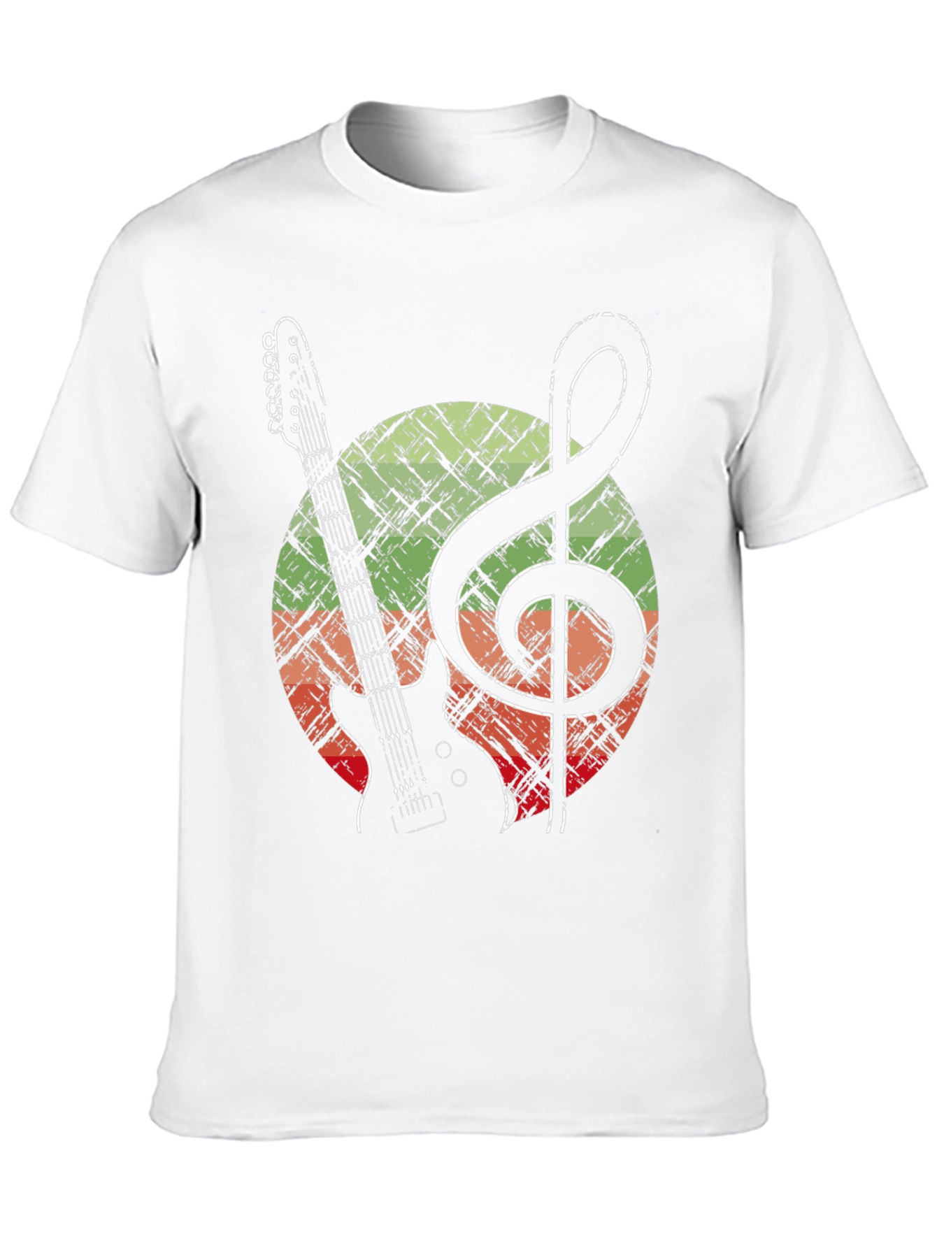 Black Guitar & Treble Clef Graphic Tee - Music Lover Shirt view 10