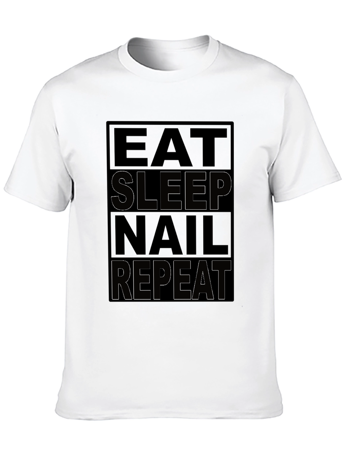 Black Eat Sleep Nail Repeat Black T-Shirt view 10