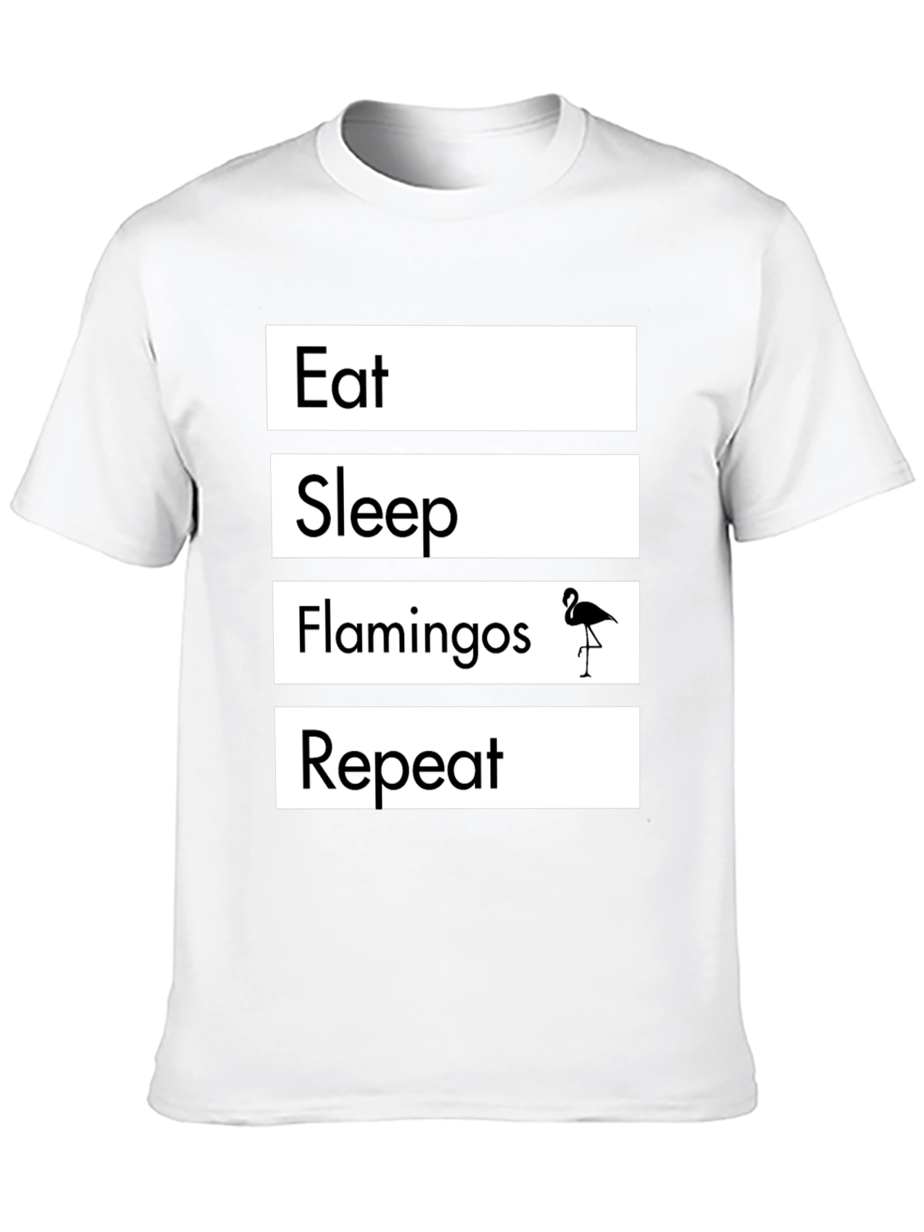Black Eat Sleep Flamingos Repeat T-Shirt view 10