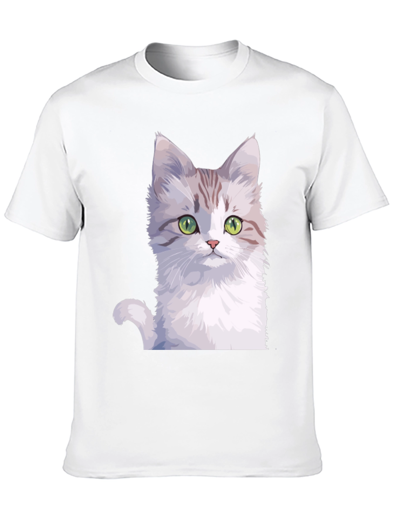 Black Cute Cat Graphic Tee - Black Cotton T-Shirt view 10