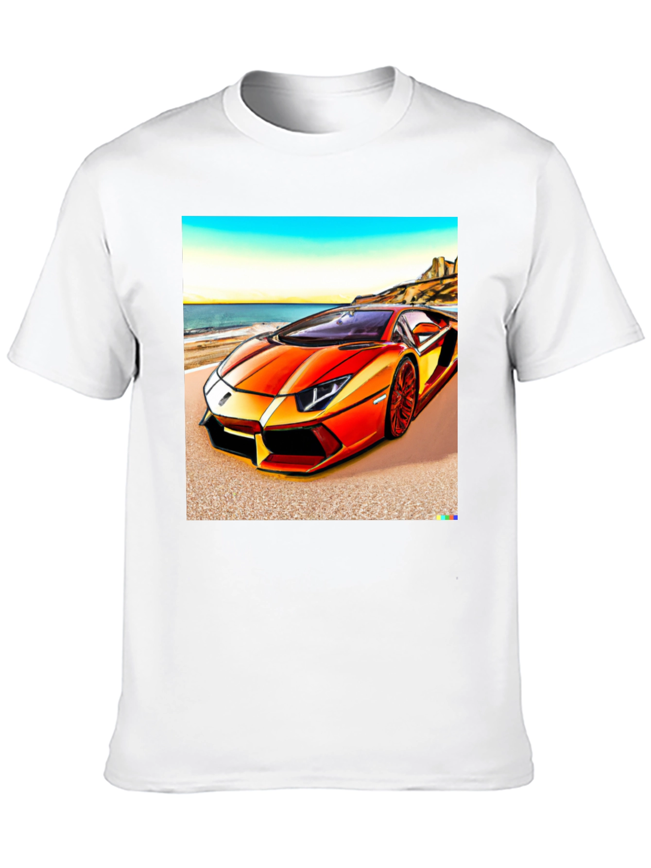 Black Orange Lamborghini T-Shirt view 10