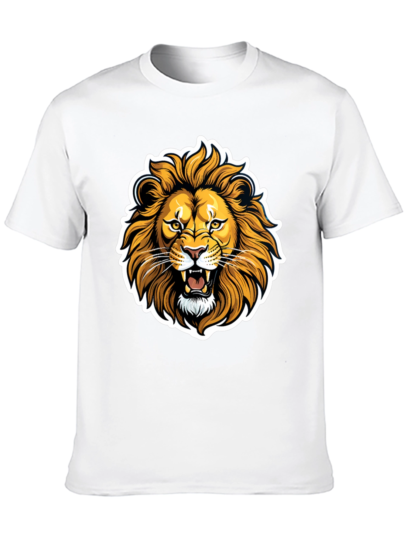 Black Lion Graphic Black T-Shirt - Fierce Animal Design view 10