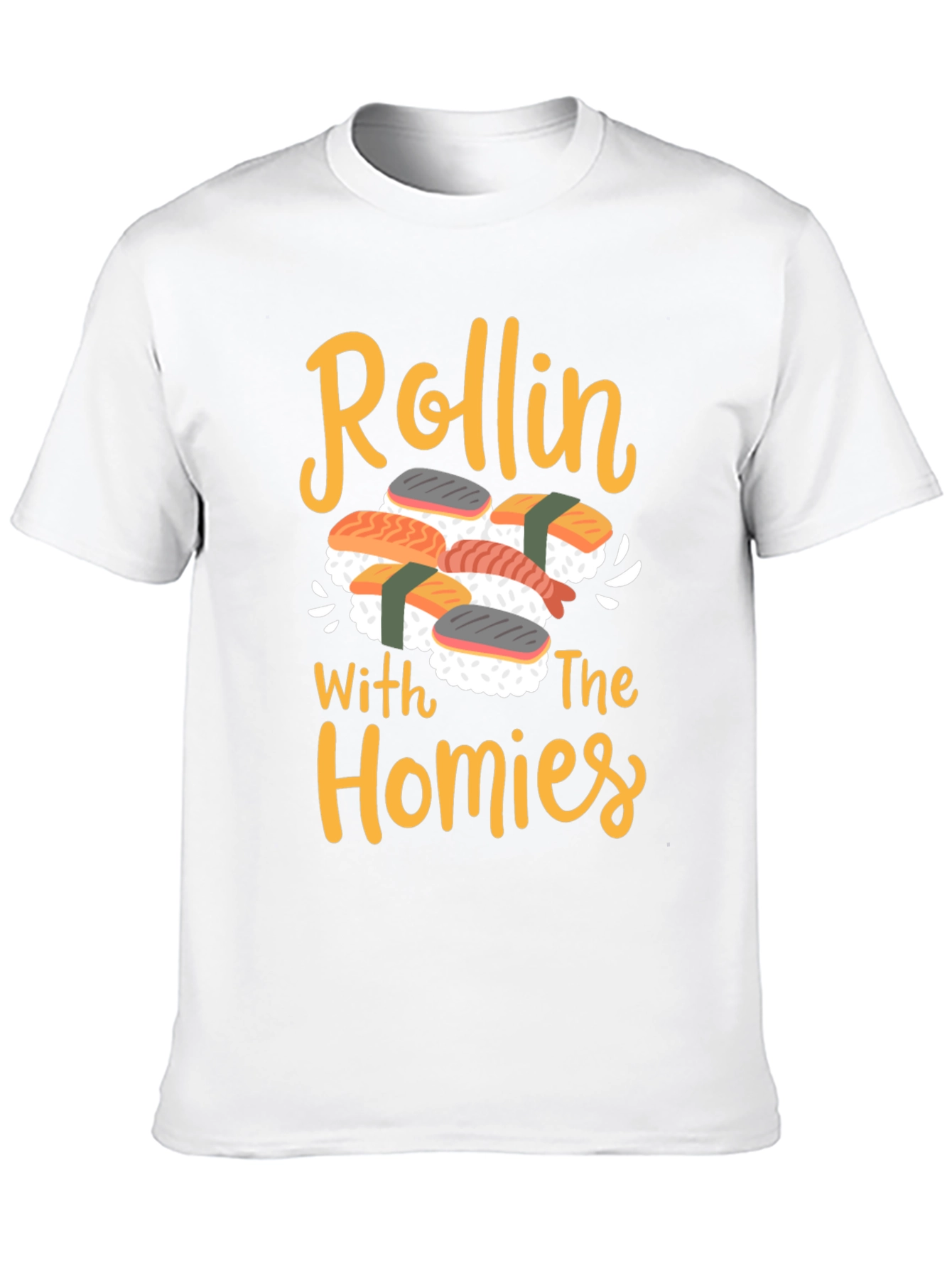 Black Rollin' With The Homies Sushi Graphic Tee view 10