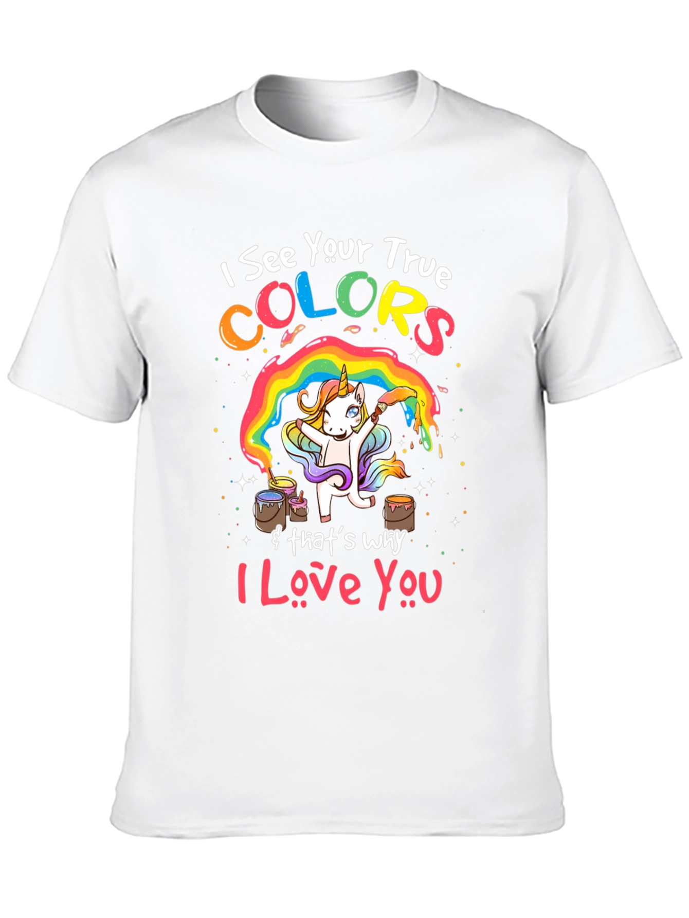 Black True Colors Unicorn Graphic Tee view 10