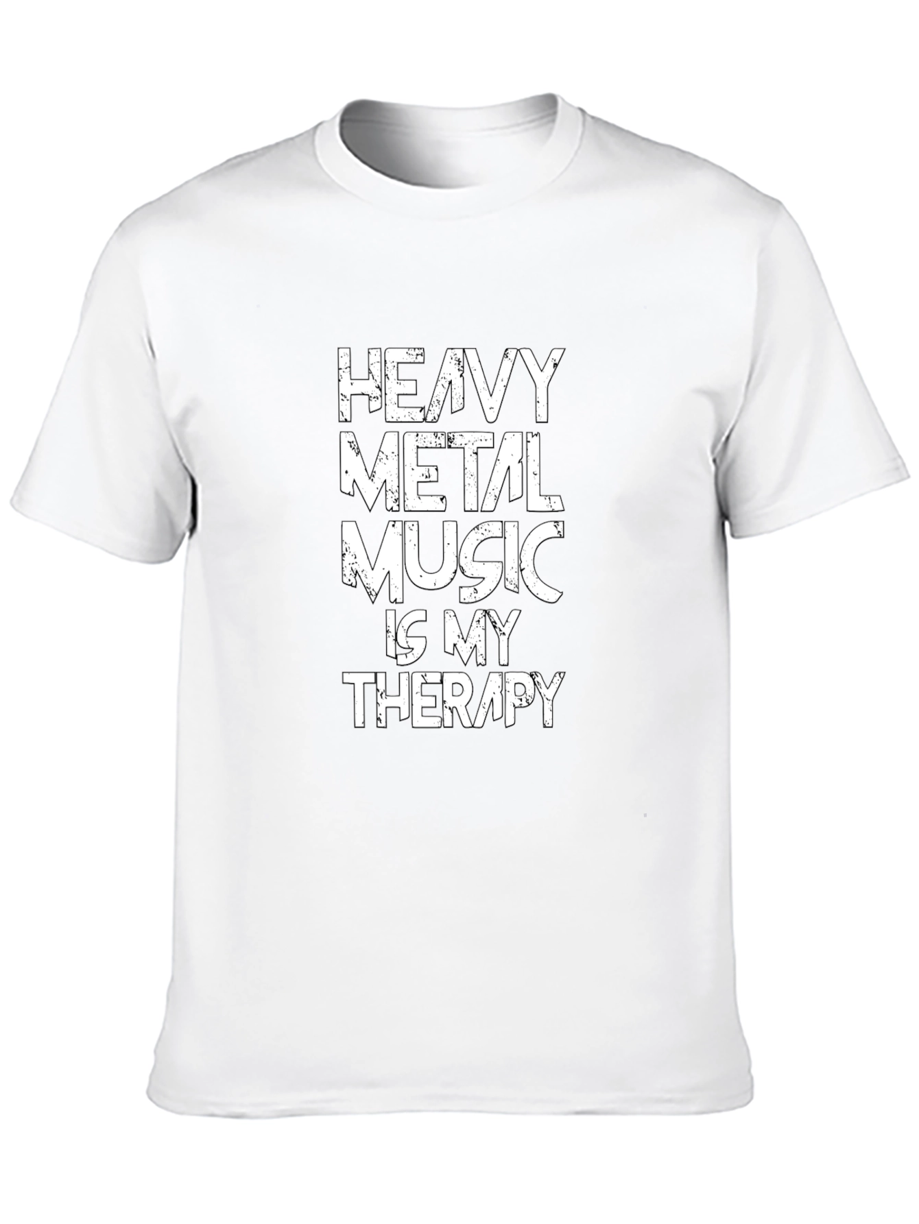 Black Heavy Metal Music Therapy Tee - Black Graphic T-Shirt view 10