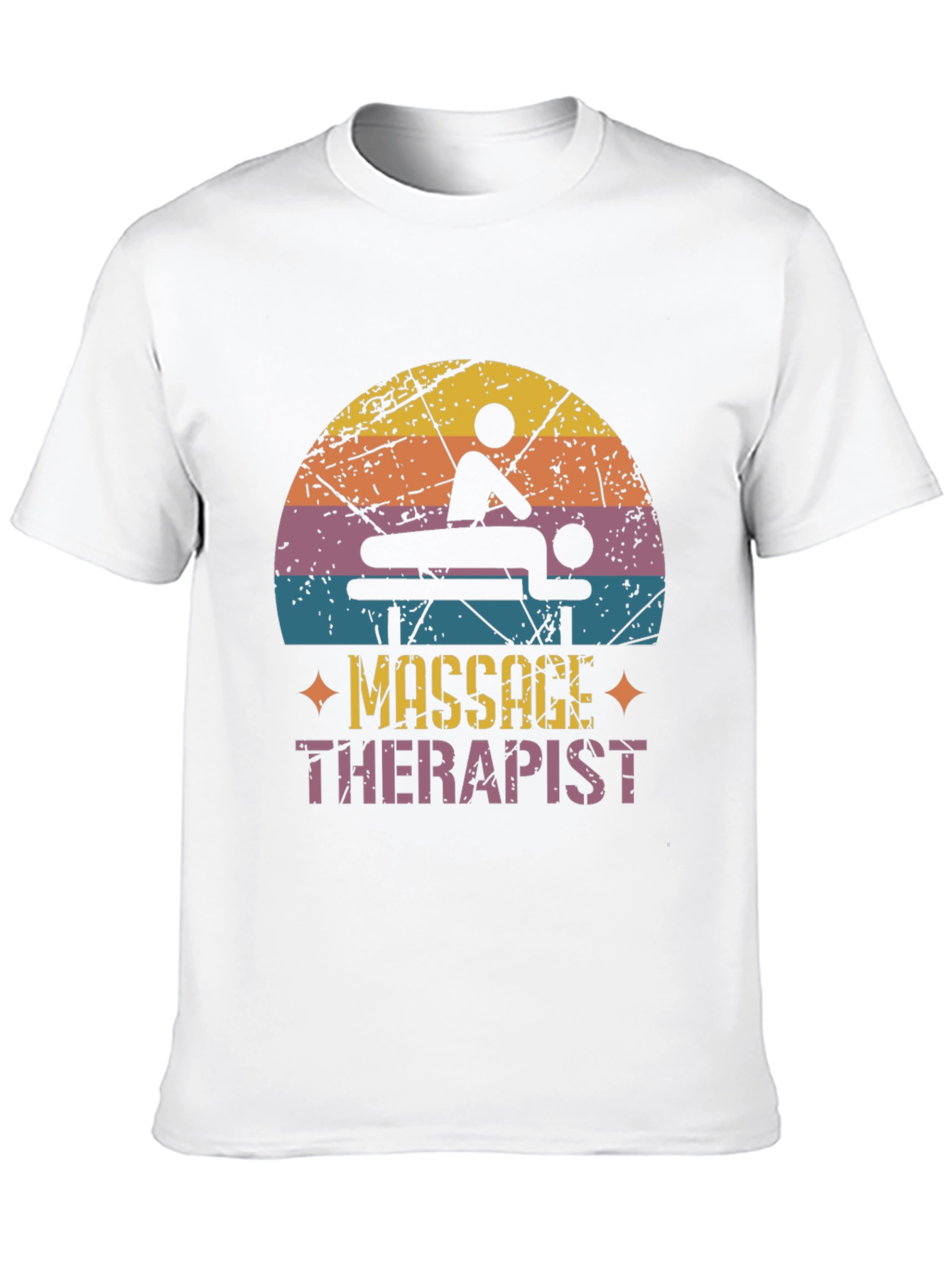 Black Massage Therapist Retro T-Shirt view 10