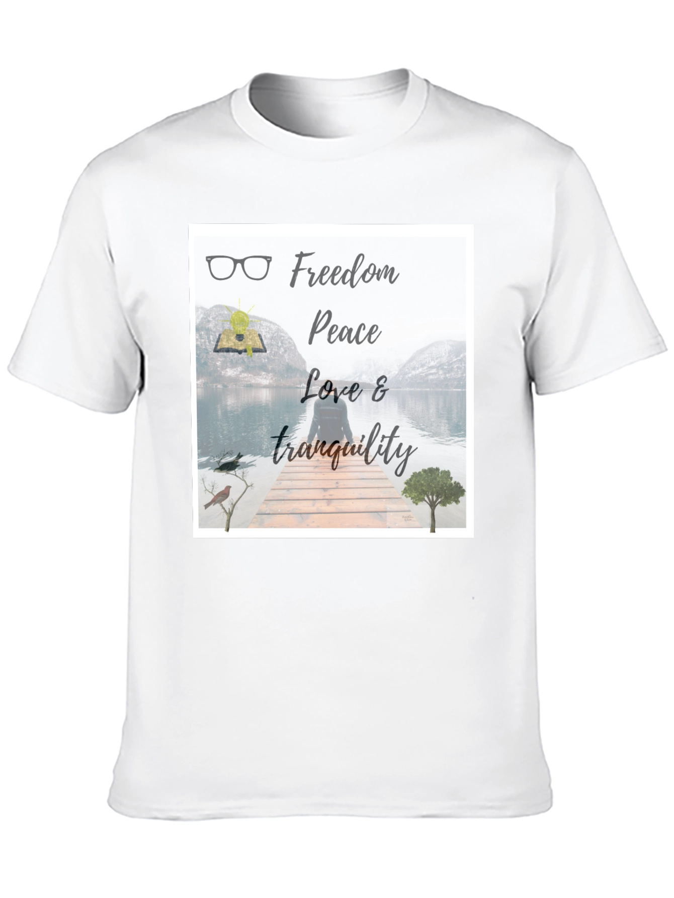 Black Freedom & Peace T-Shirt: Nature Inspired Design view 10