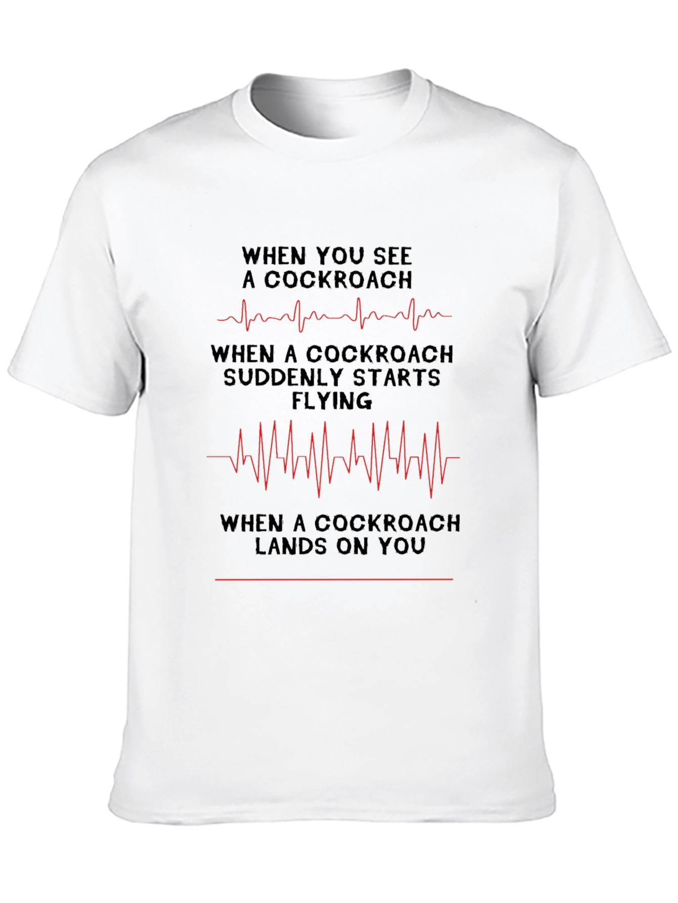 Black Cockroach Heart Rate T-Shirt - Funny Graphic Tee view 10