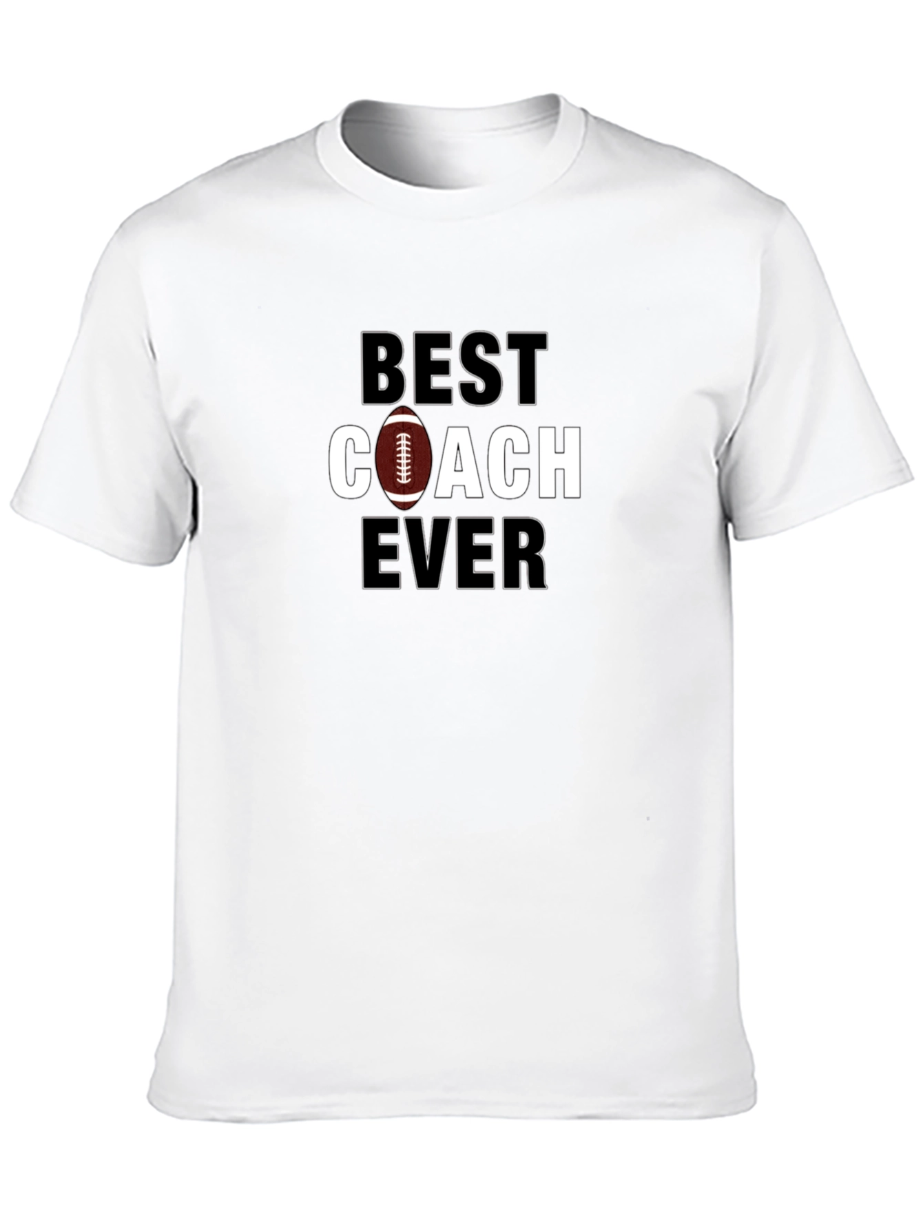 Black Best Coach Ever Football T-Shirt view 10