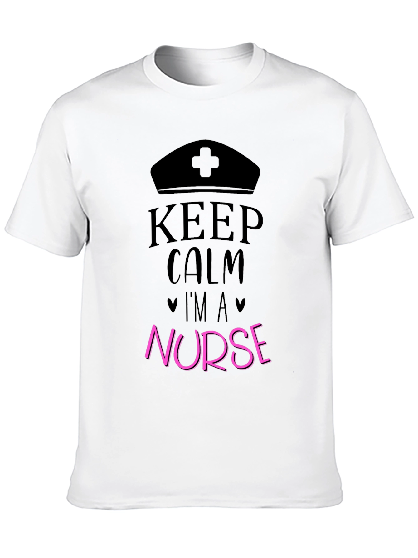 Black Keep Calm I'm A Nurse Black T-Shirt view 10