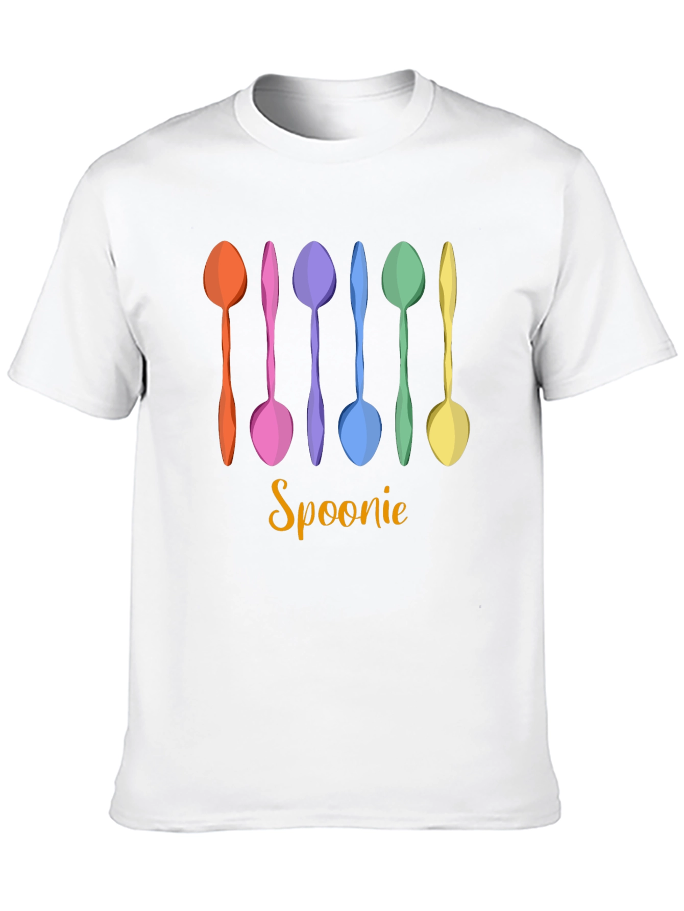 Black Spoonie T-Shirt - Colorful Spoon Design view 10