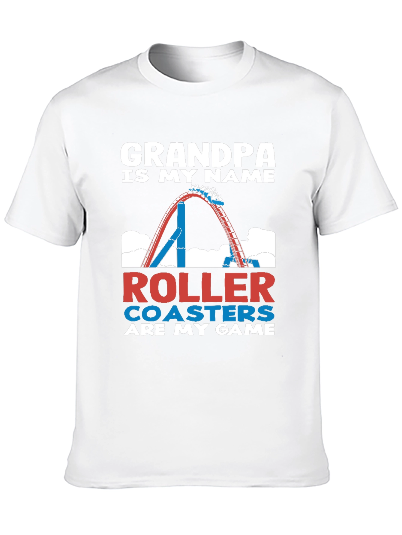 Black Grandpa Roller Coaster Game T-Shirt view 10