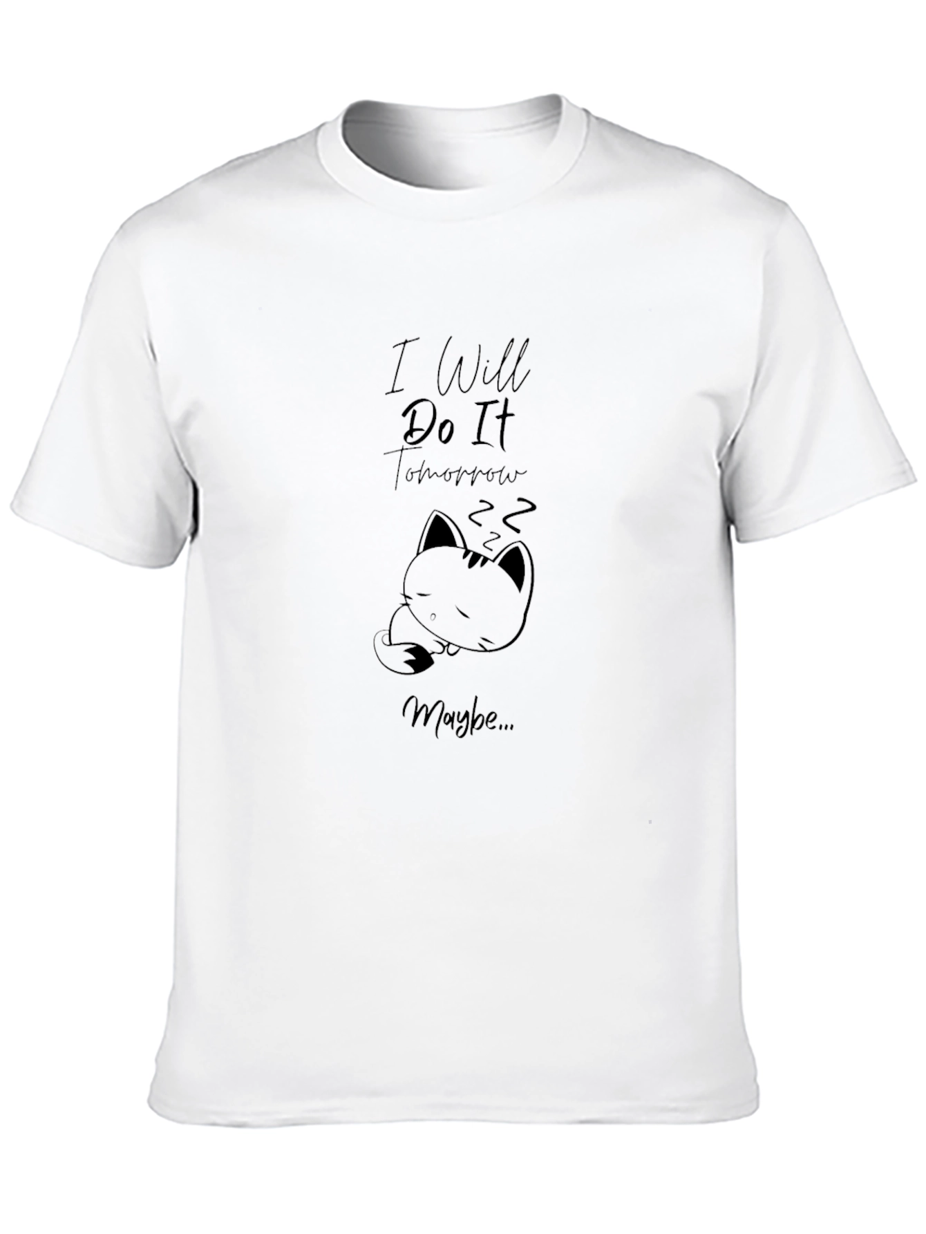 Black Relaxed Fit Graphic Tee - I'll Do It Tomorrow view 10