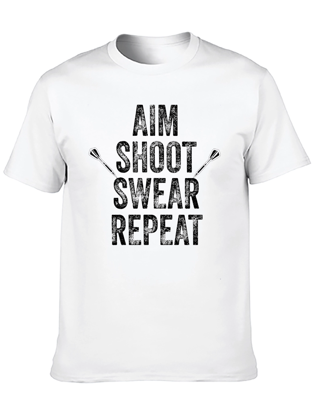 Black Aim Shoot Swear Repeat - Men's Graphic T-Shirt view 10