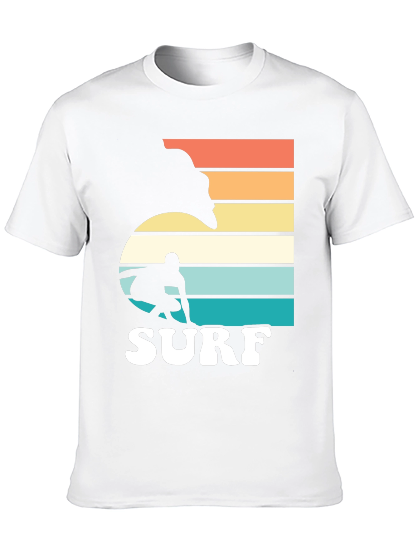 Black Retro Surf Graphic T-Shirt - Surfer Silhouette view 10