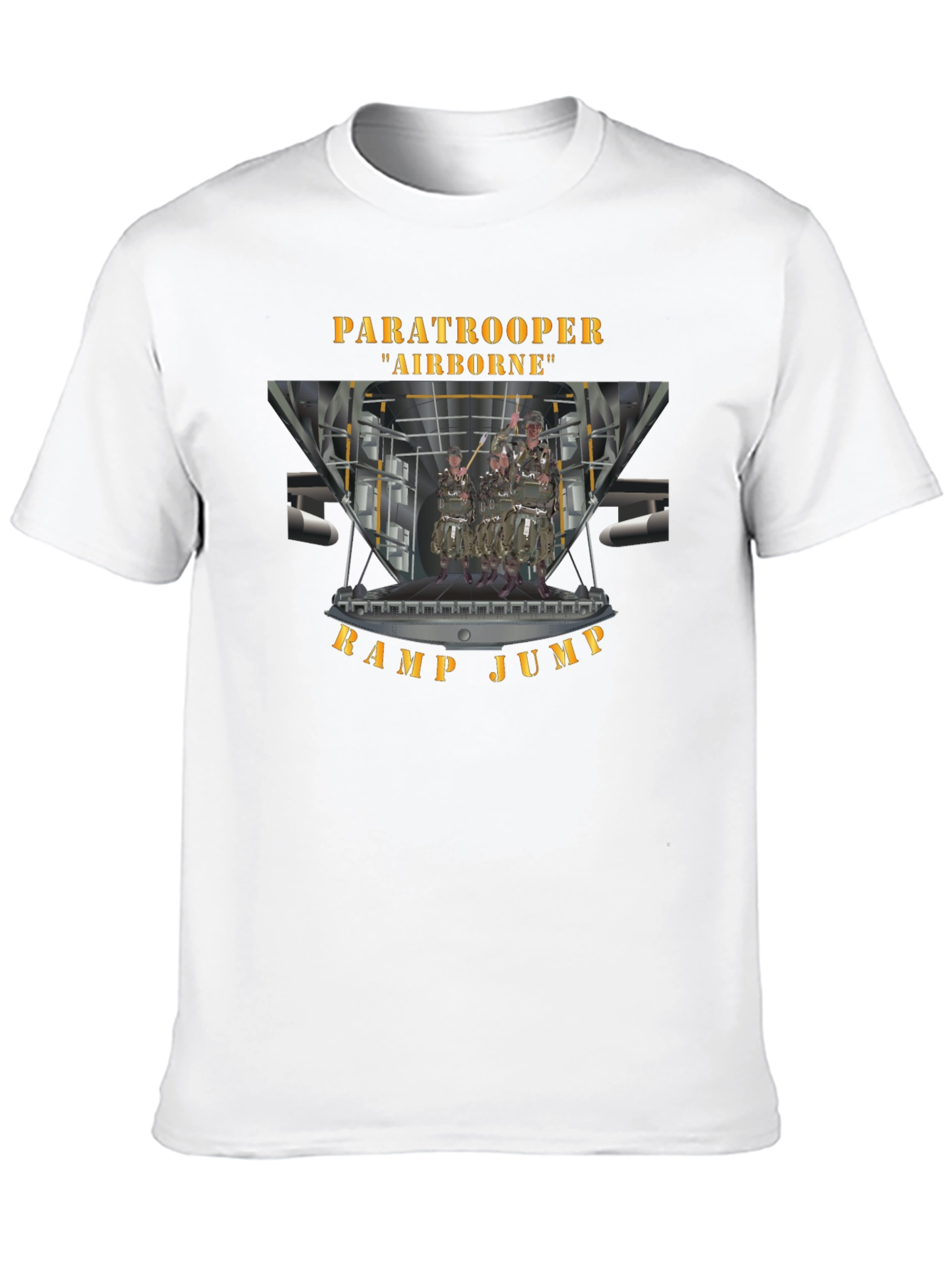 Black Airborne Paratrooper Ramp Jump T-Shirt view 10