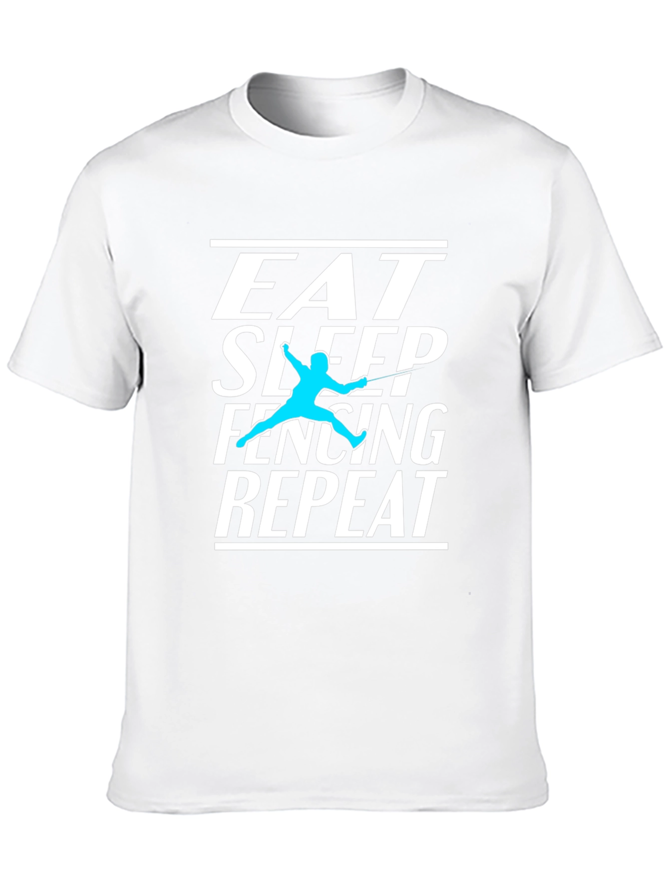 Black Eat Sleep Fencing Repeat Black T-Shirt view 10