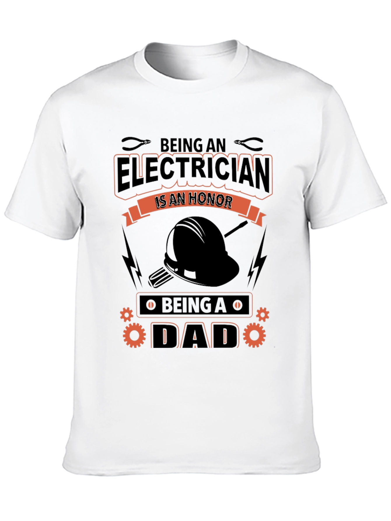 Black Electrician Dad Black T-Shirt view 10