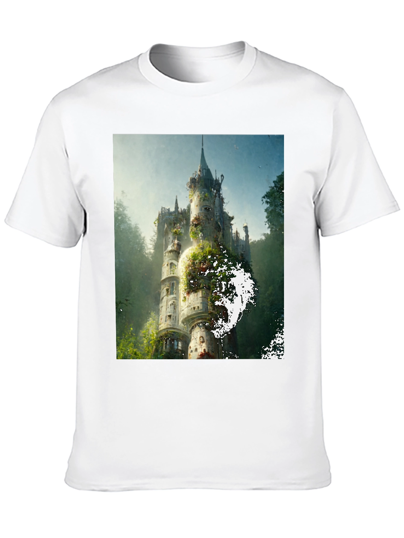 Black Enchanted Castle Graphic Tee - Black Cotton Comfort view 10