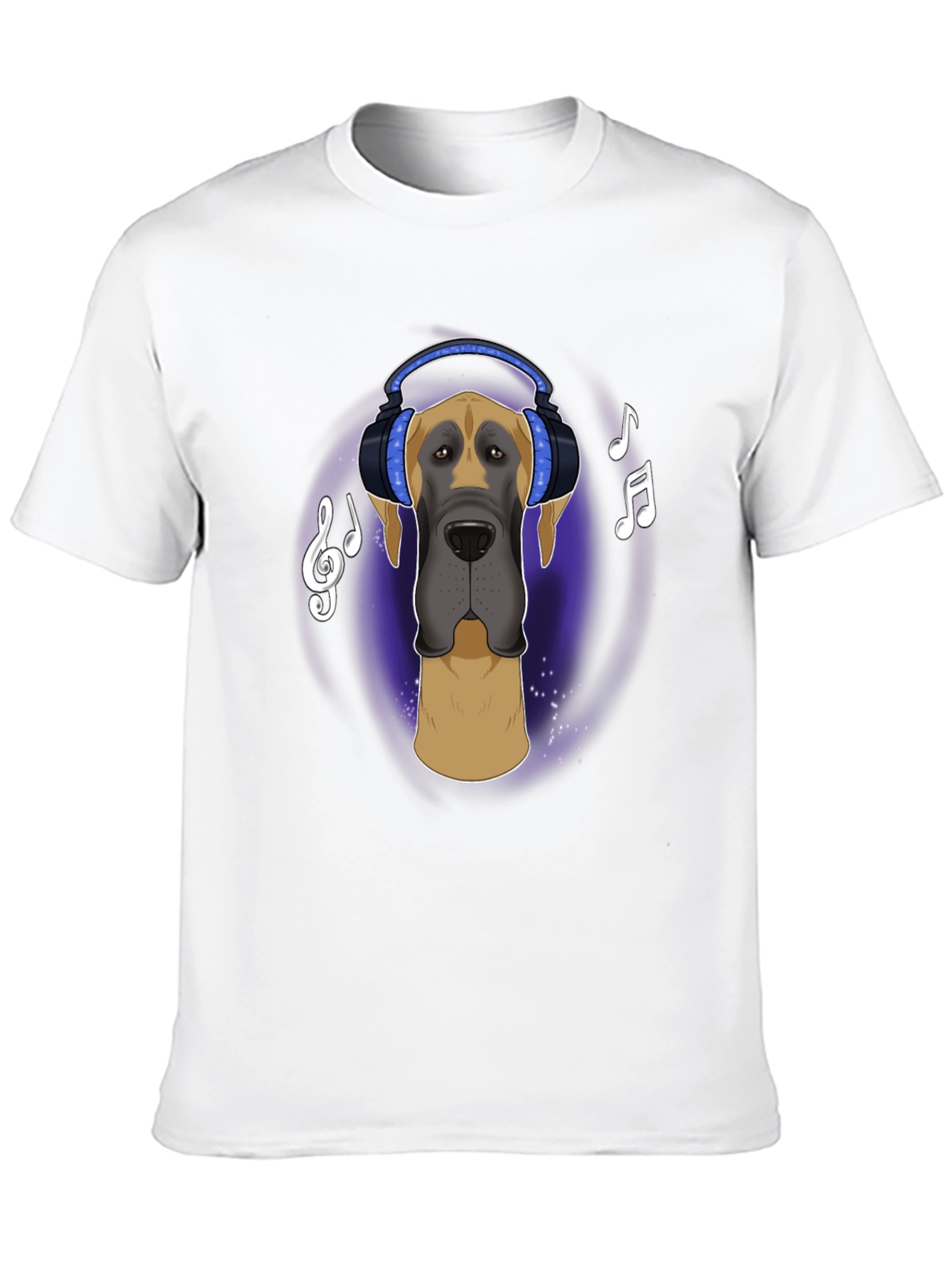 Black Dog with Headphones T-Shirt - Music Lover Tee view 10