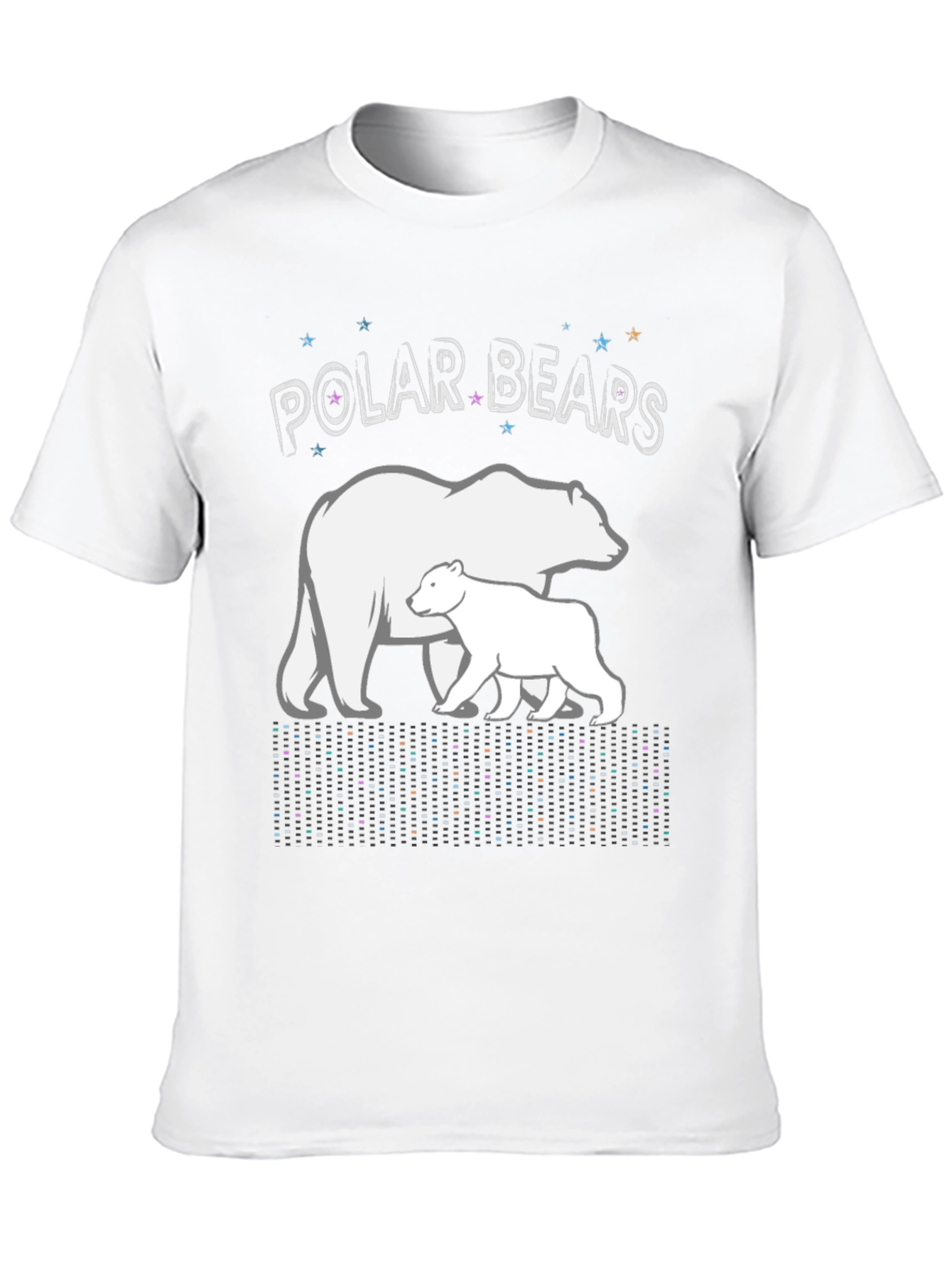 Black Polar Bears Graphic Print Black T-Shirt view 10