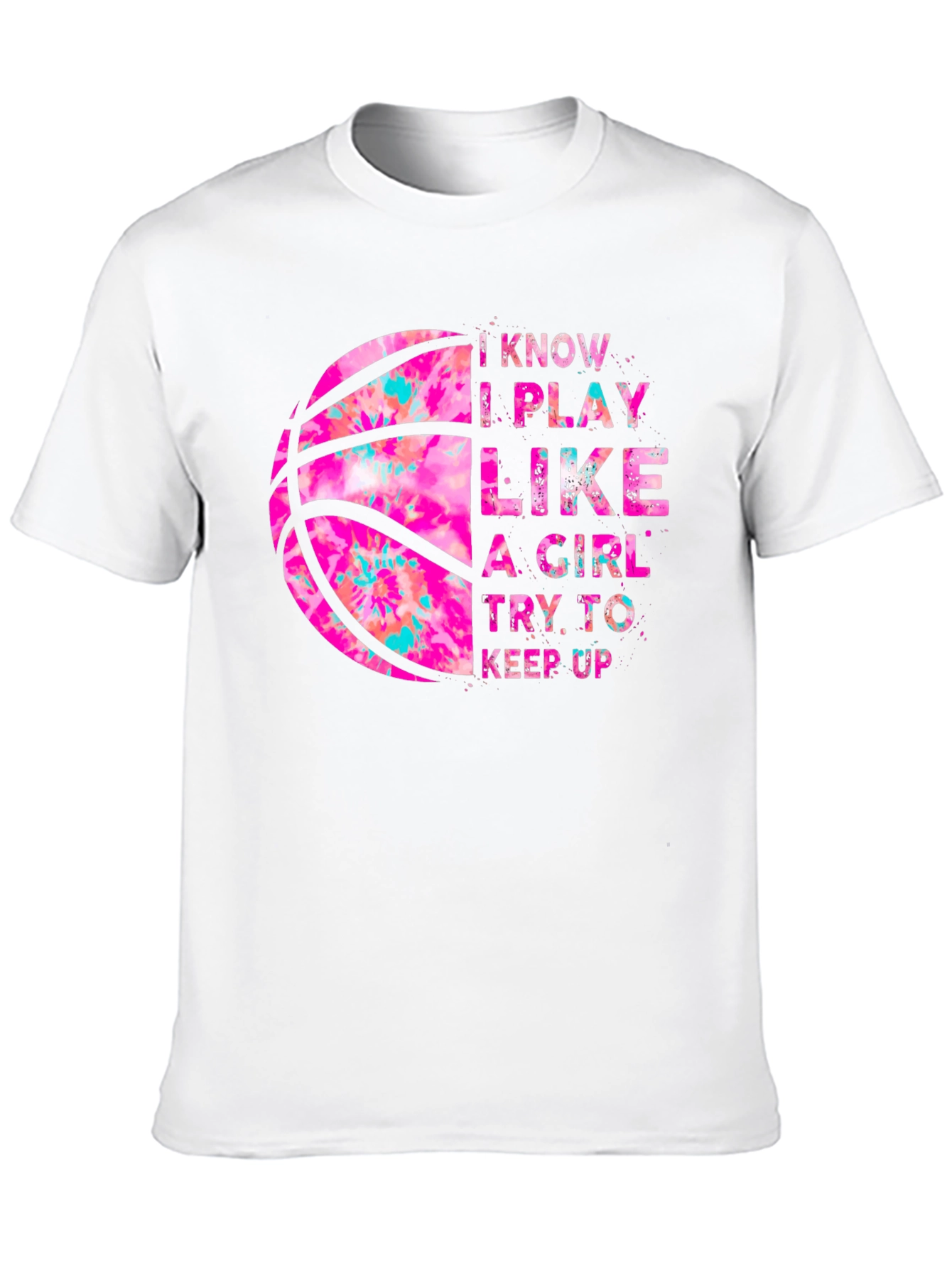 Black I Play Like a Girl Basketball T-Shirt view 10