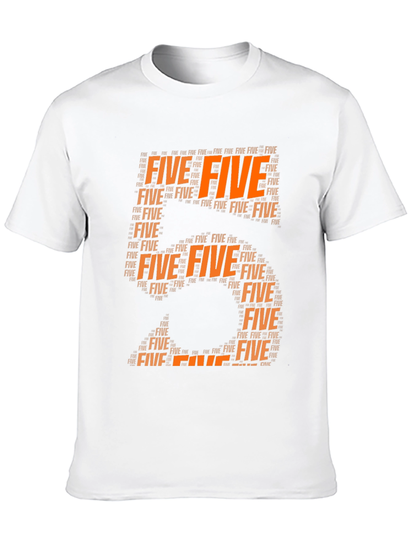 Black Five Typography Graphic Tee - Stylish Number T-Shirt view 10