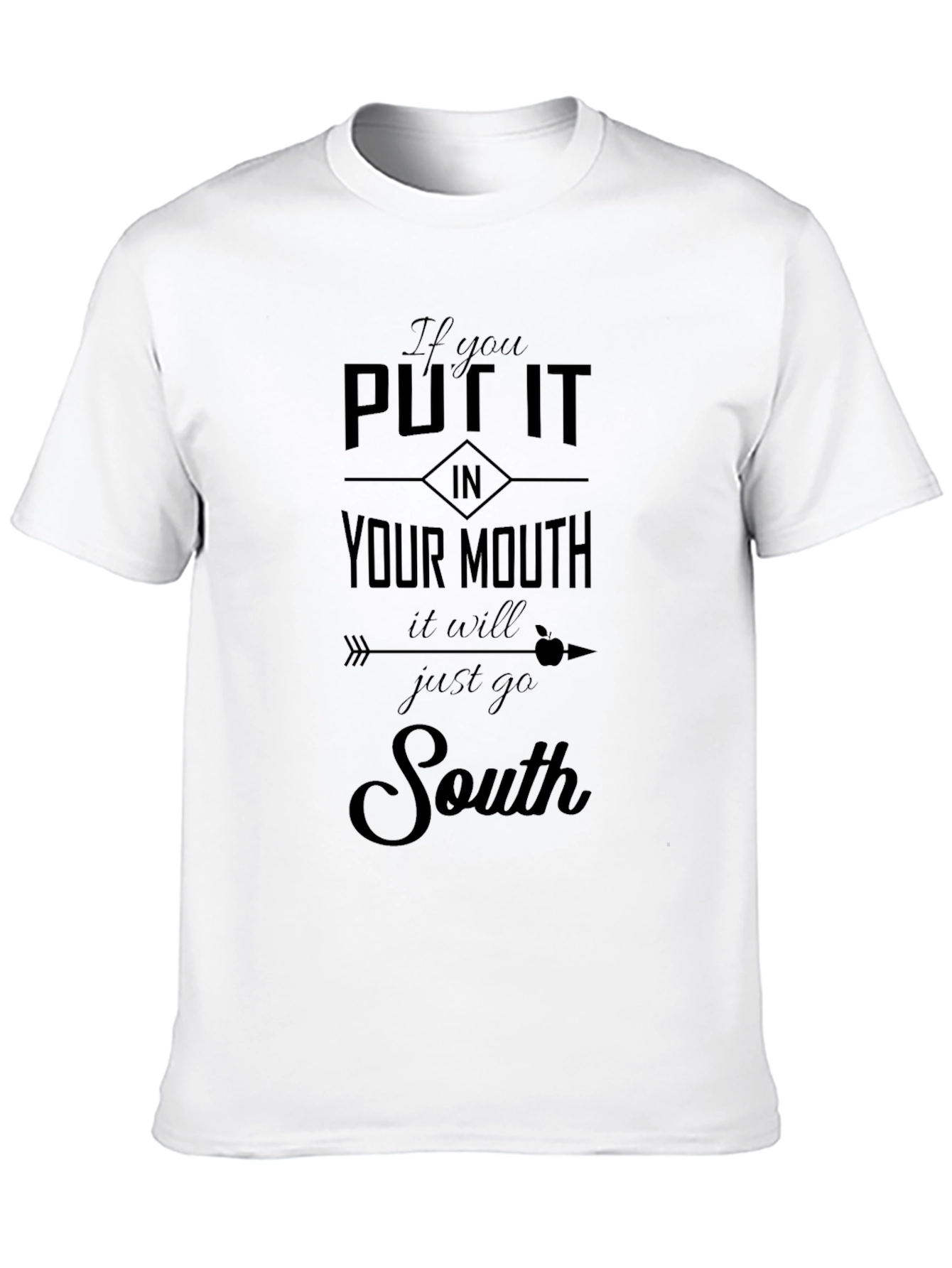 Black Funny "Put It In Your Mouth" Graphic Tee view 10