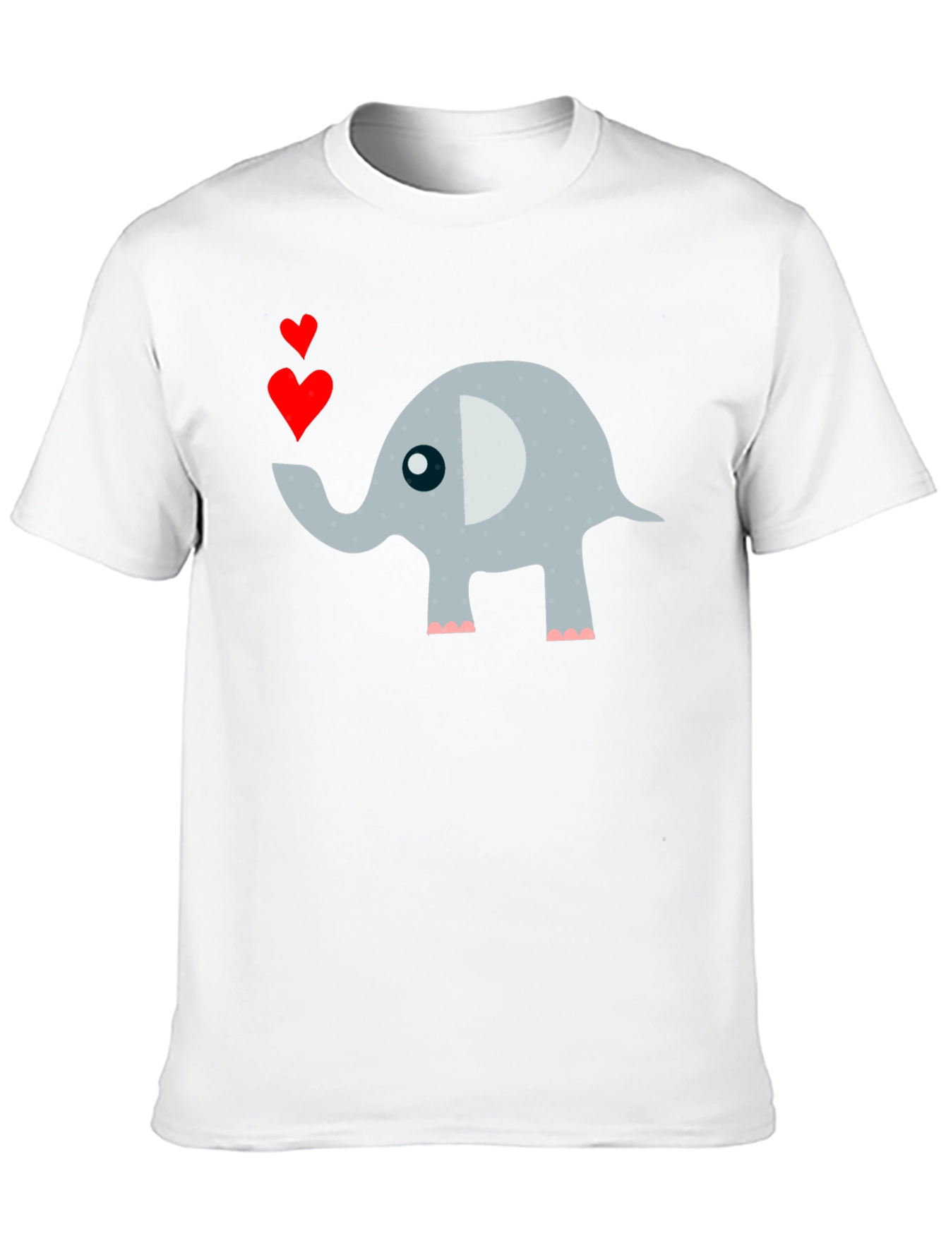 Black Elephant Love Men's T-Shirt Cute Animal Tee view 10