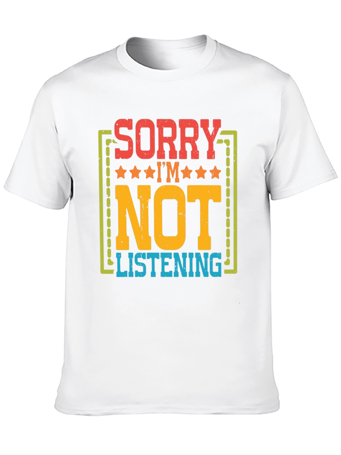Black Sorry I'm Not Listening Graphic T-Shirt view 10