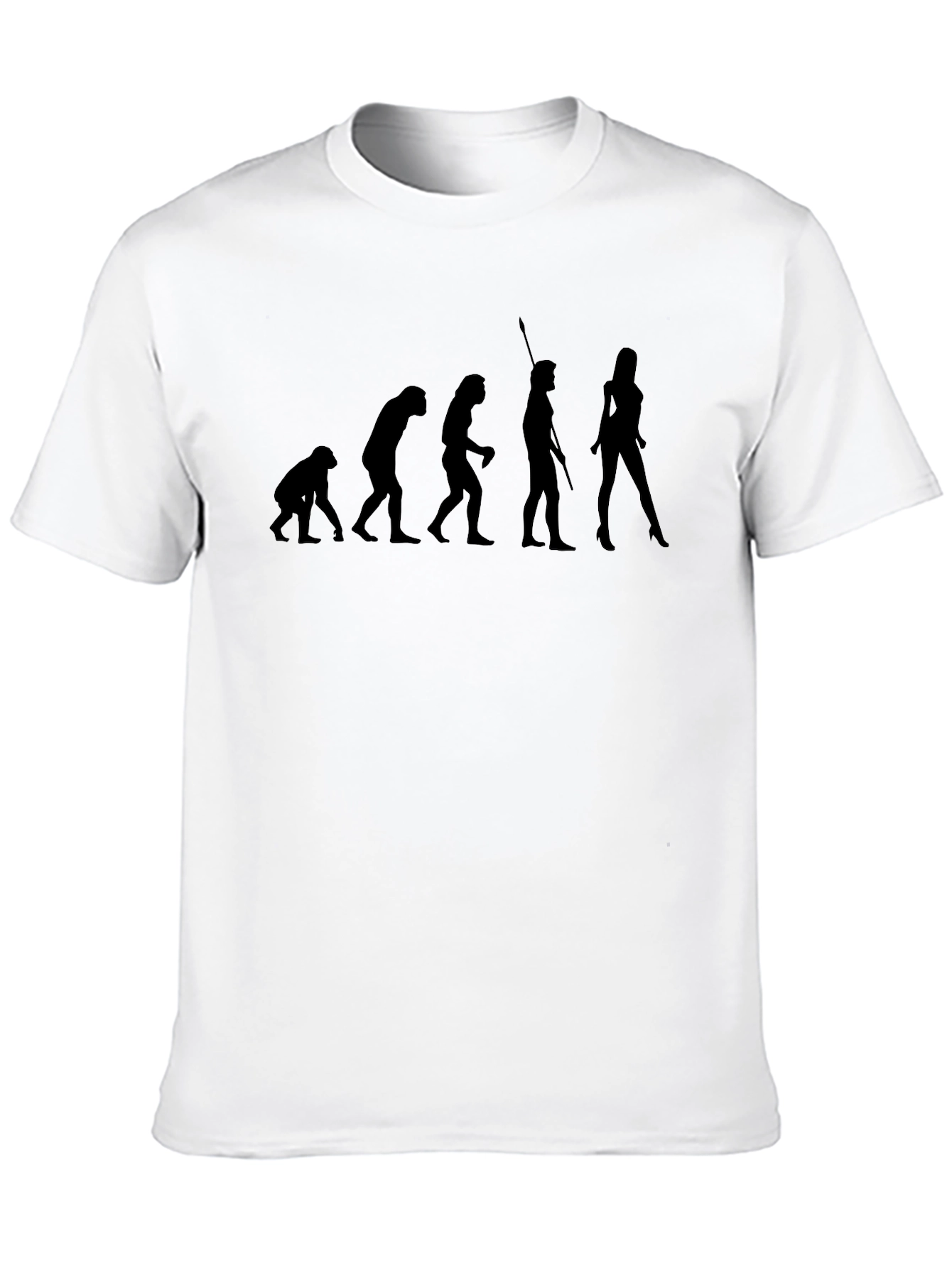 Black Evolution of Man T-Shirt - Funny Graphic Tee view 10