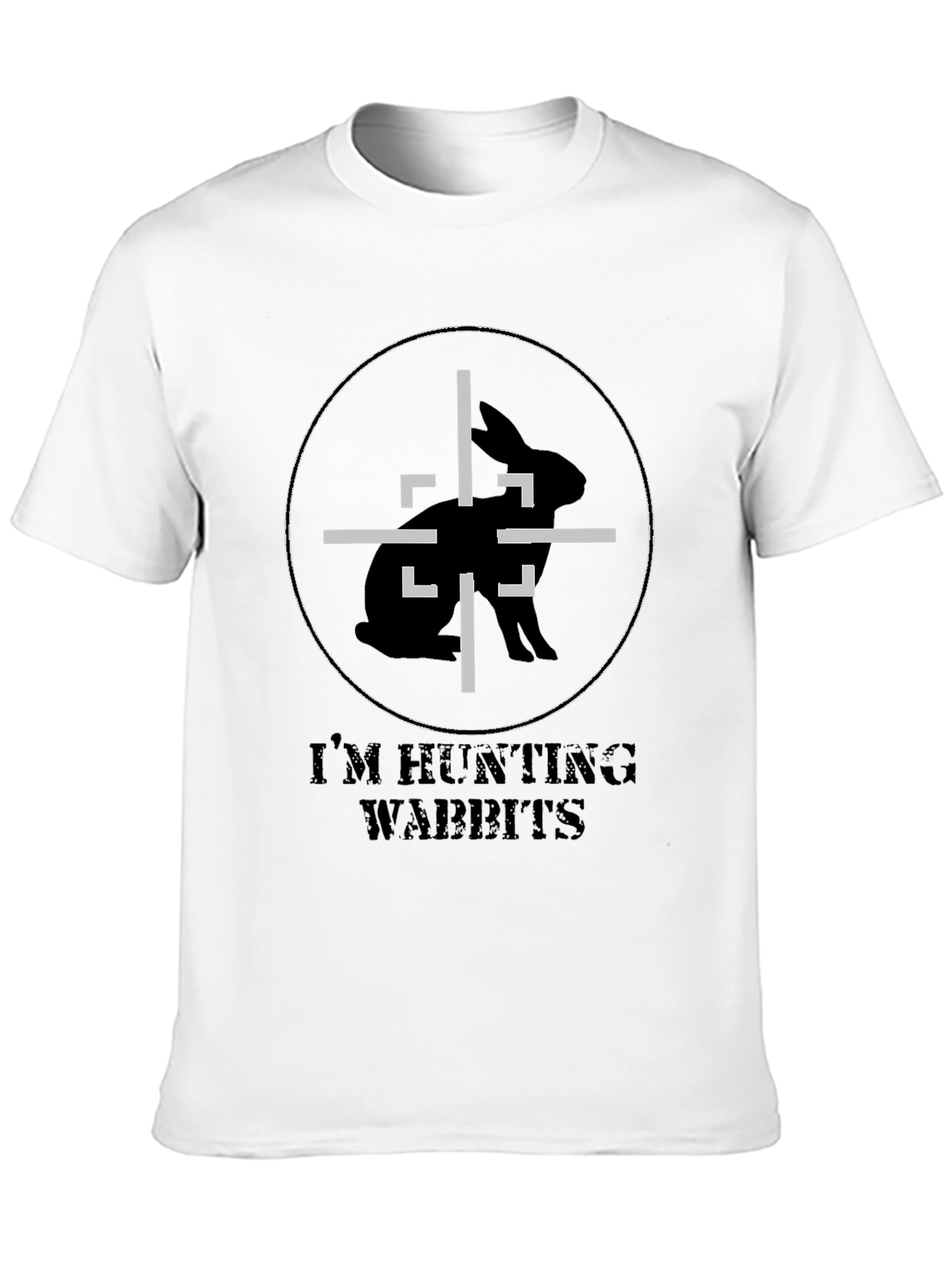 Black I'm Hunting Wabbits Graphic T-Shirt view 10