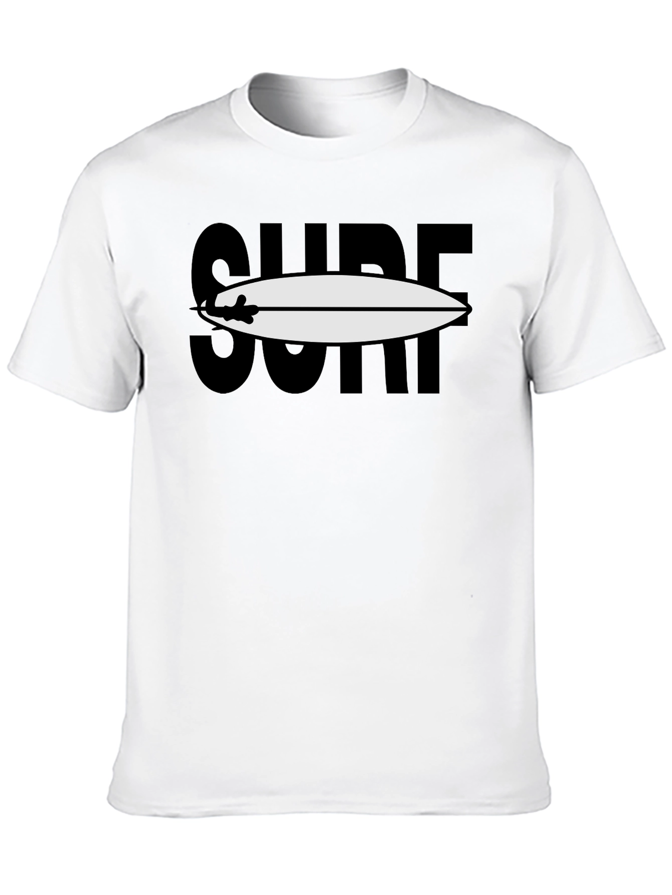 Black Surfboard Graphic Tee - Black Cotton Blend view 10