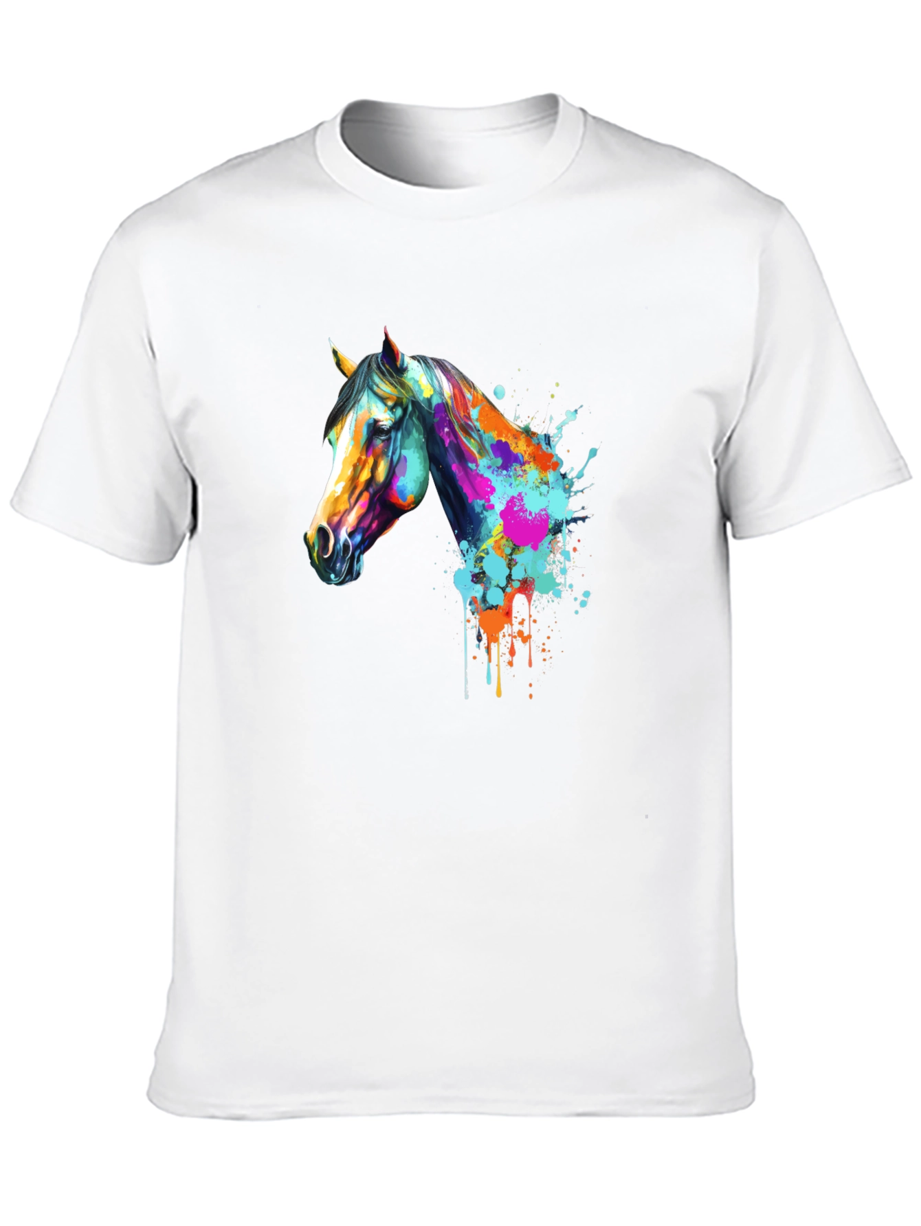 Black Abstract Horse Graphic T-Shirt view 10
