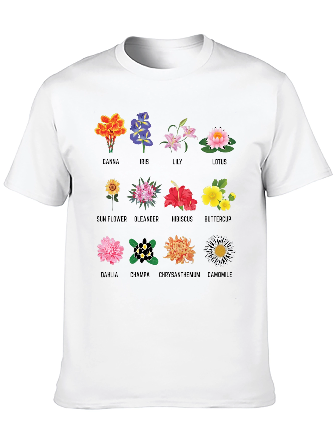 Black Floral Anatomy T-Shirt: Botanical Flower Graphic Tee view 10