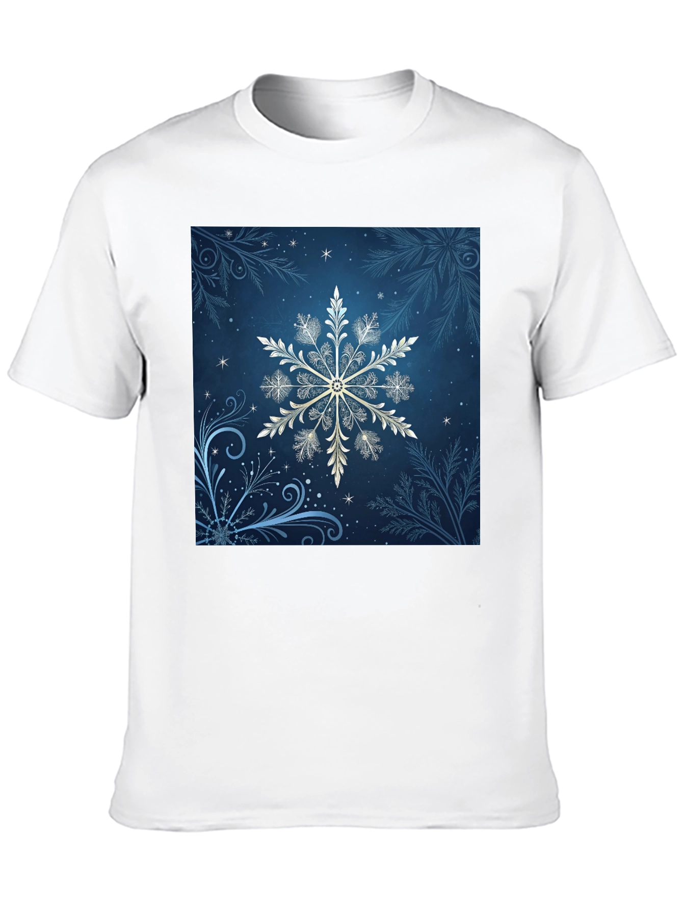 Black Snowflake Graphic Tee - Black Cotton Blend view 10