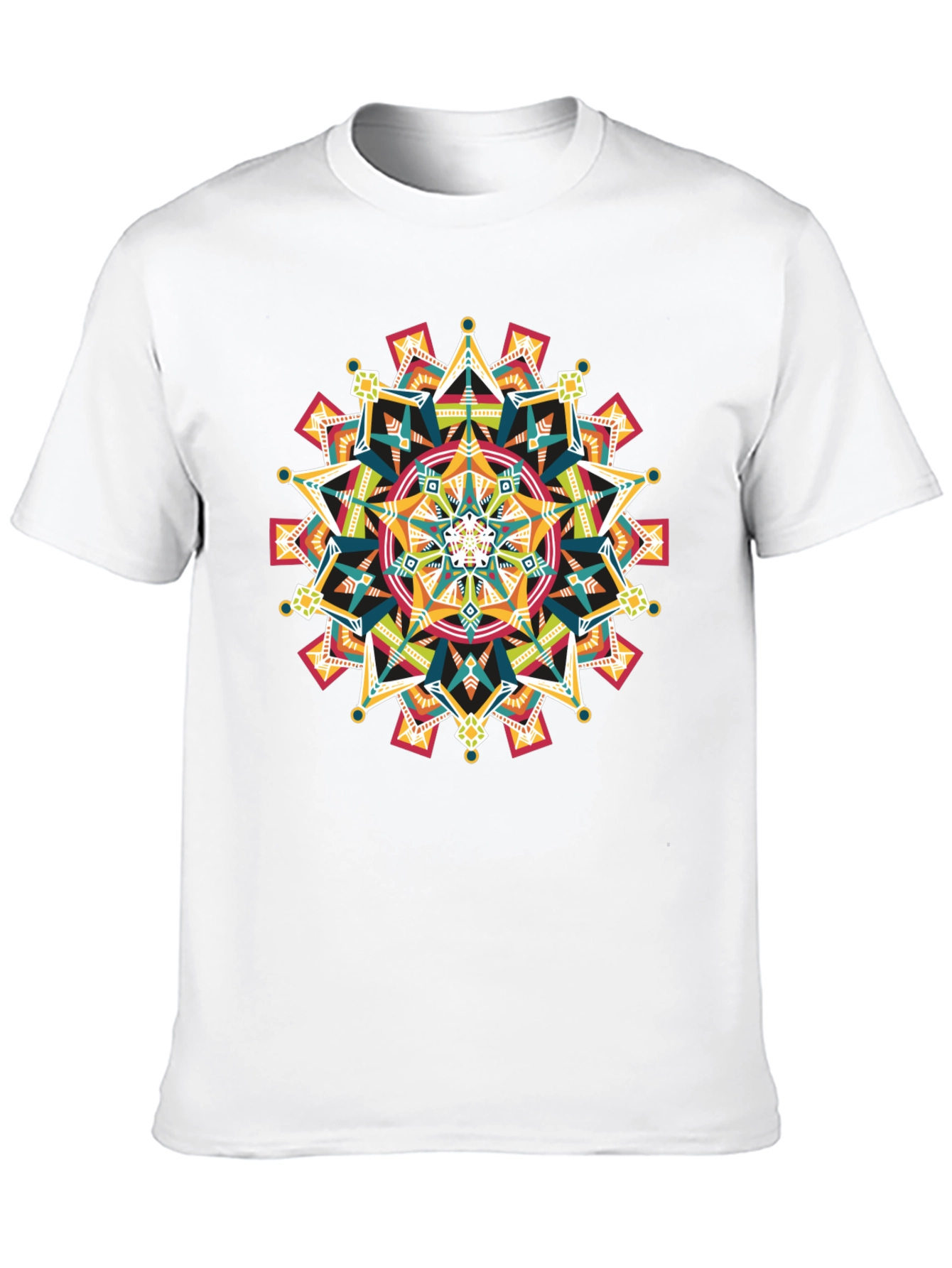 Black Geometric Mandala Graphic Black T-Shirt view 10