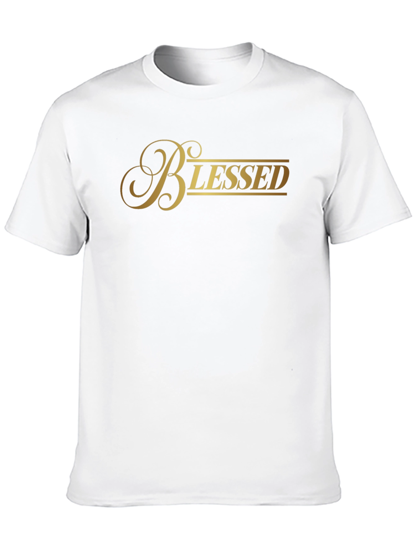 Black Blessed Black T-Shirt - Gold Lettering view 10