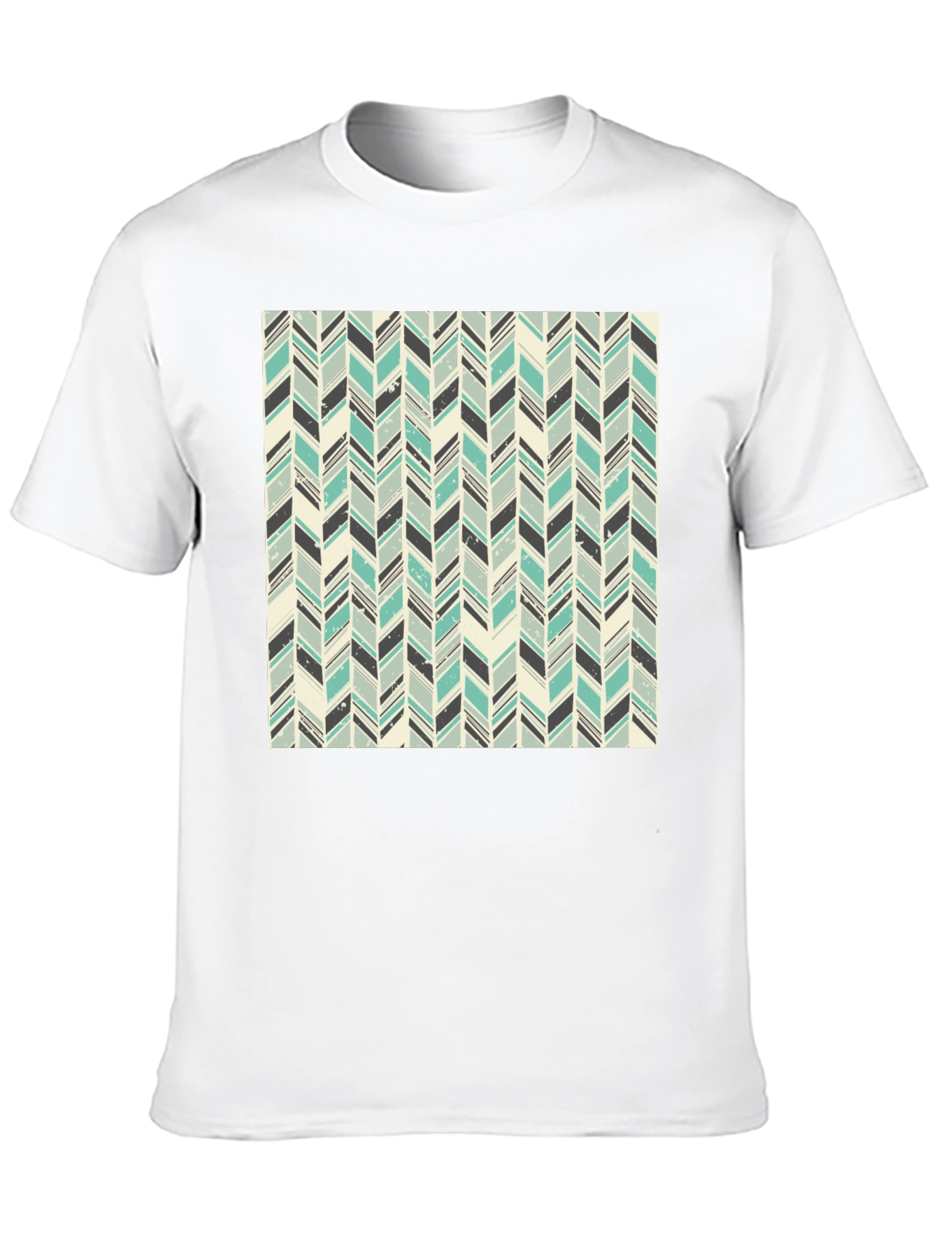 Black Herringbone Pattern T-Shirt - Stylish Casual Tee view 10