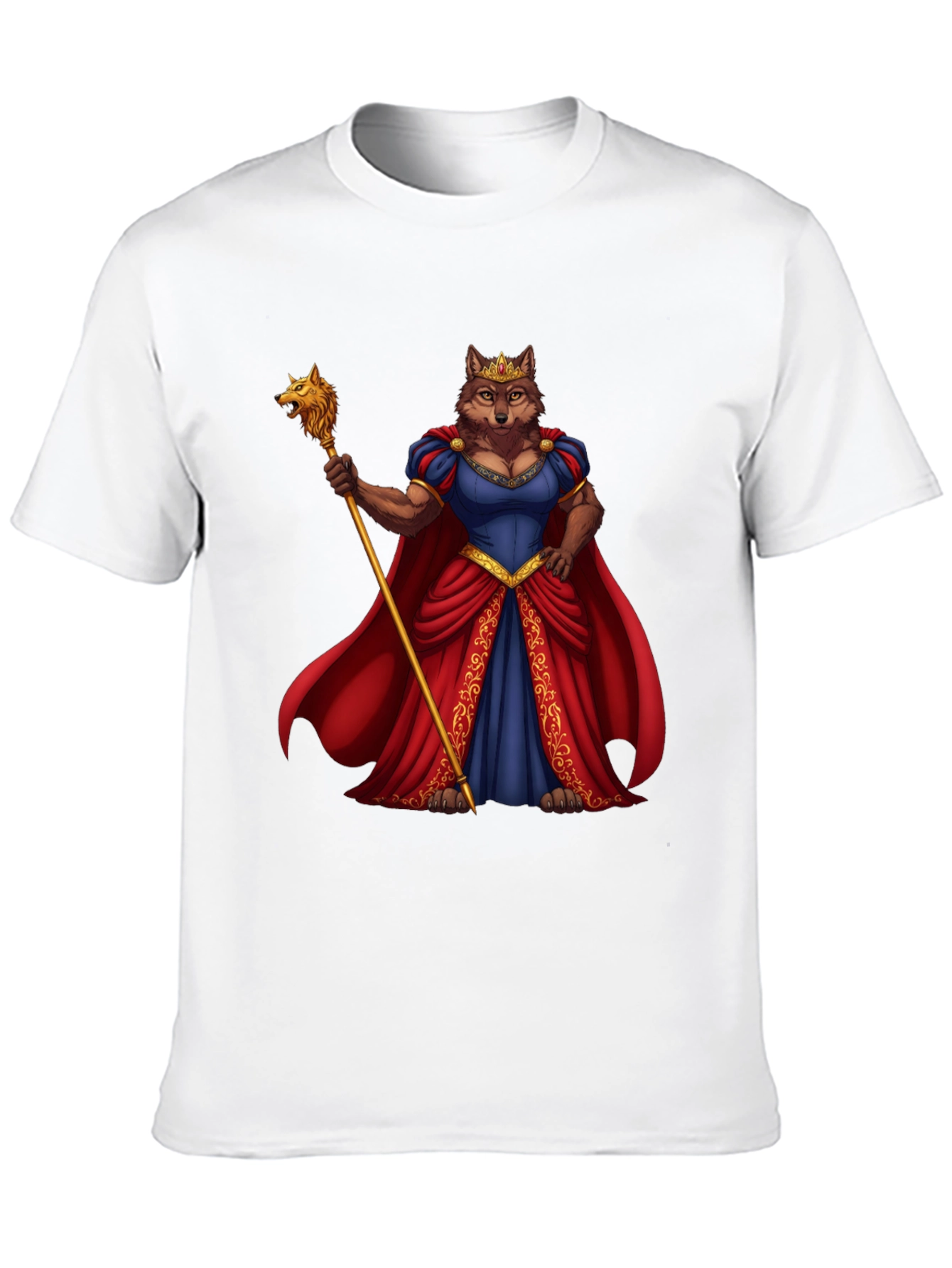 Black Wolf Queen Graphic T-Shirt - Black Cotton Tee view 10