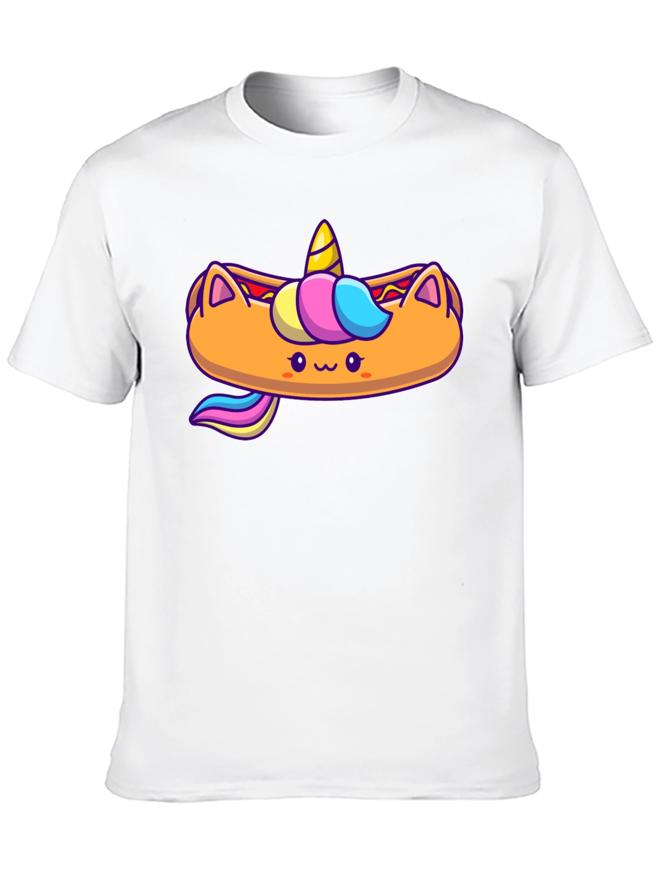 Black Unicorn Hotdog Graphic Tee - Men's Black T-Shirt view 10