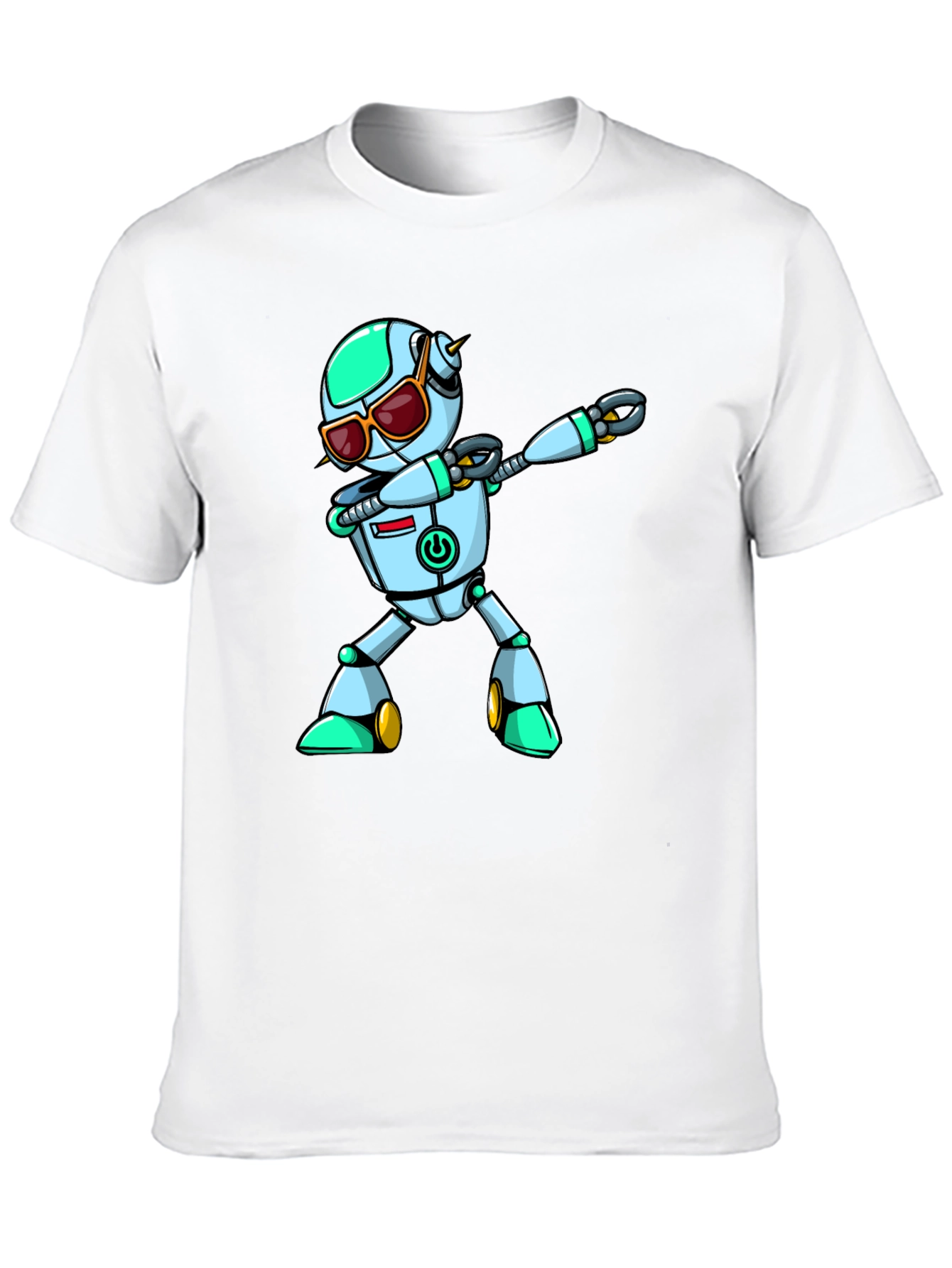 Black Dabbing Robot Graphic Tee - Cool Sci-Fi T-Shirt view 10