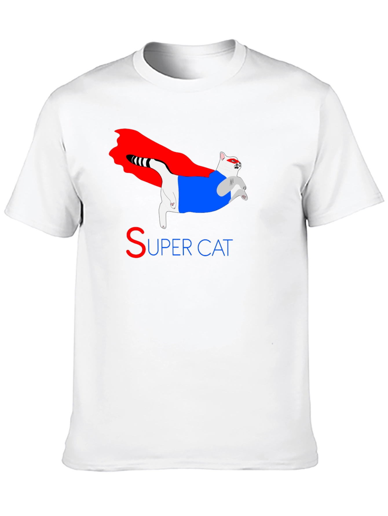 Black Super Cat Graphic Tee - Black Cotton Blend T-Shirt view 10