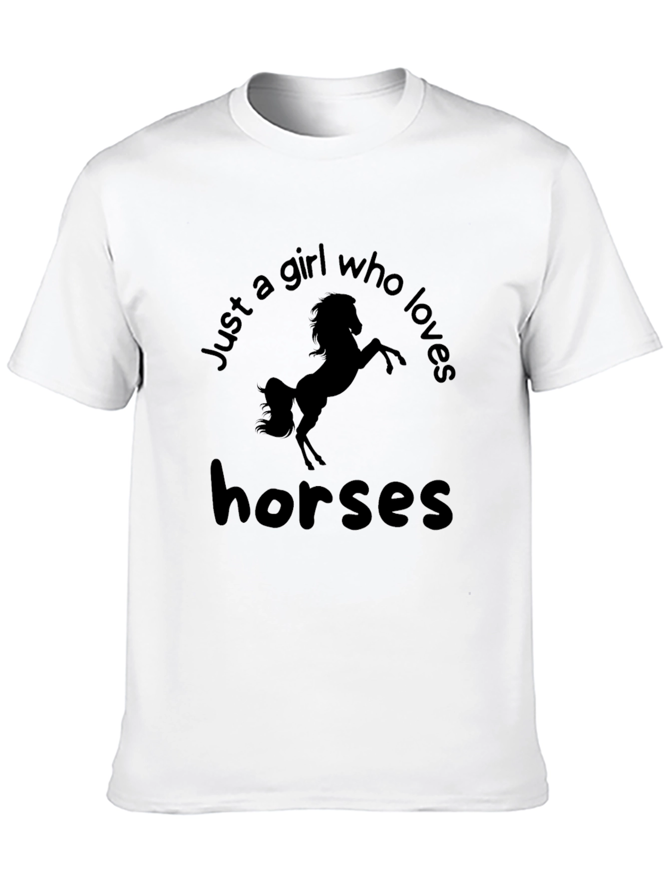 Black Girl Who Loves Horses Black Graphic Tee view 10