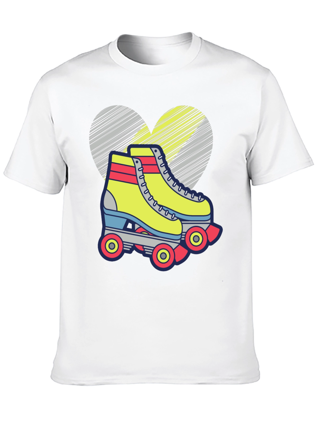 Black Retro Roller Skate T-Shirt - Fun Heart Design view 10