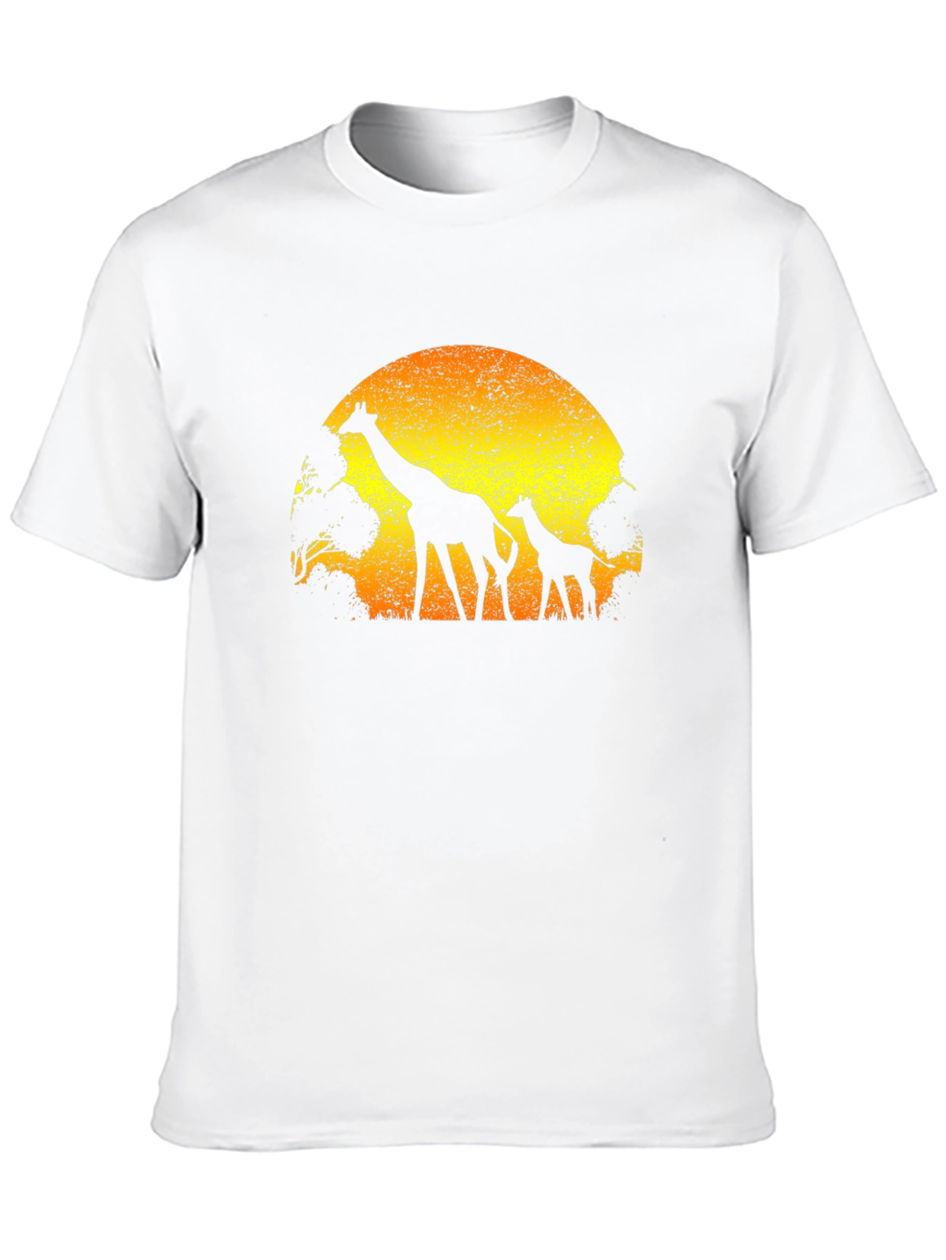 Black Giraffe Sunset Graphic Tee - Black Cotton T-Shirt view 10