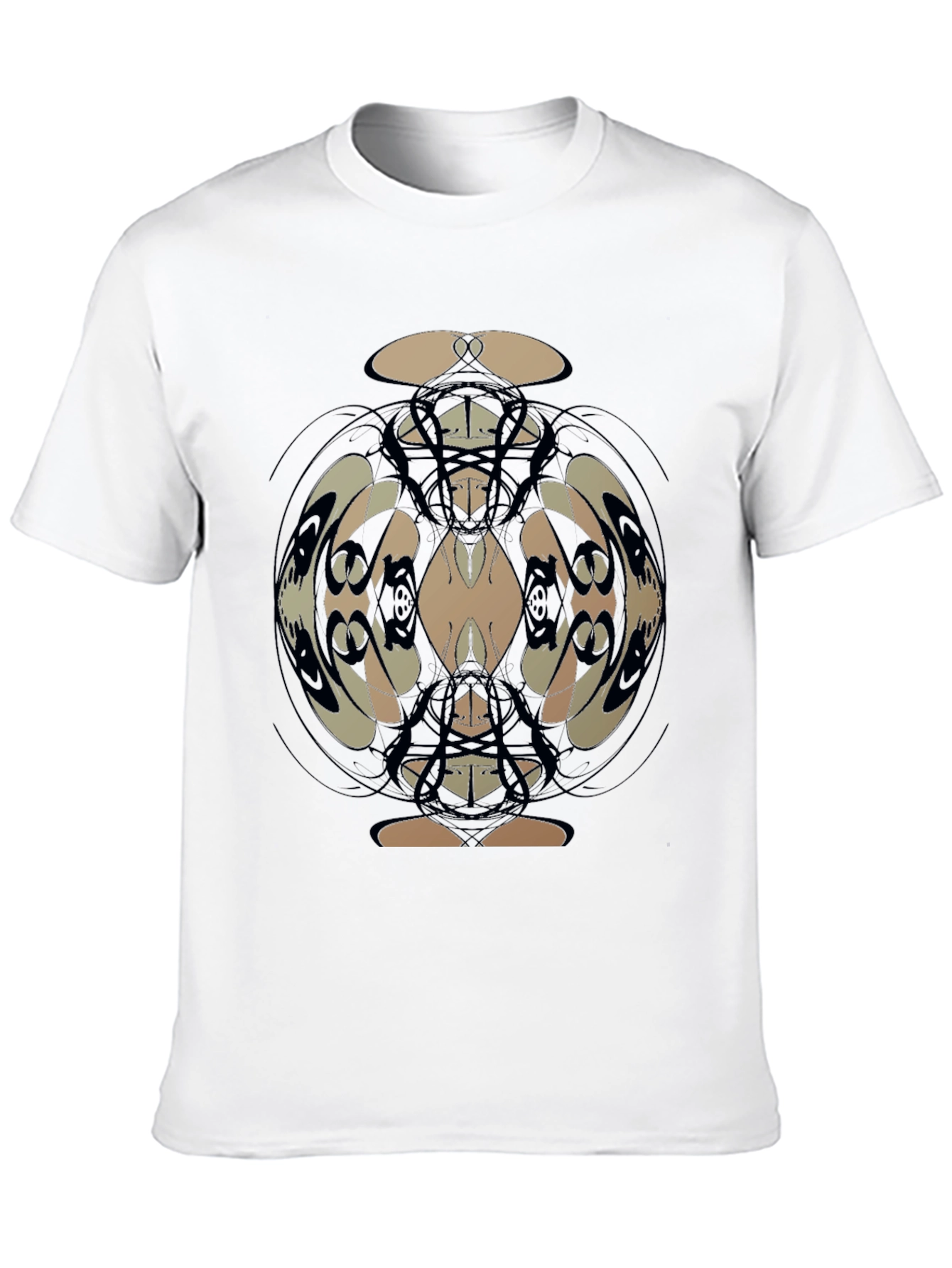 Black Abstract Art Men's Black T-Shirt view 10