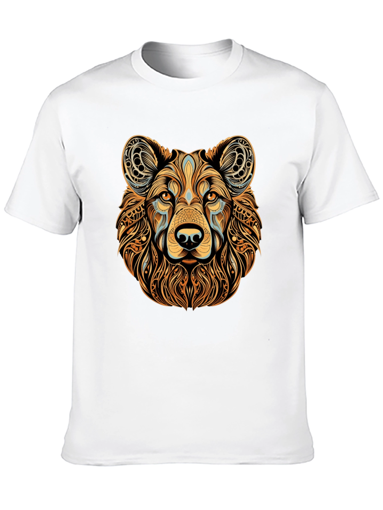 Black Tribal Bear Graphic Black T-Shirt view 10