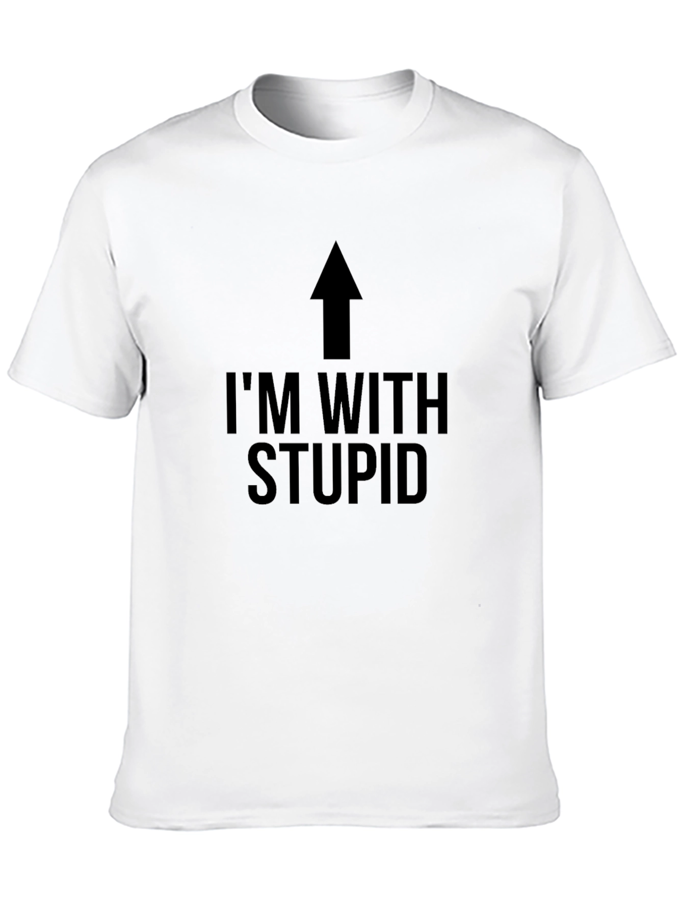 Black I'm With Stupid T-Shirt - Novelty Humor Tee view 10