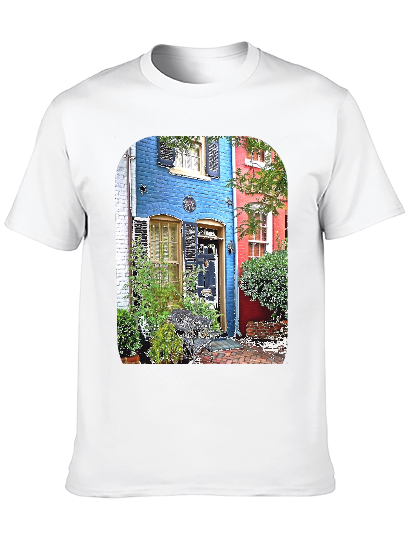 Black Colorful Townhouse T-Shirt view 10